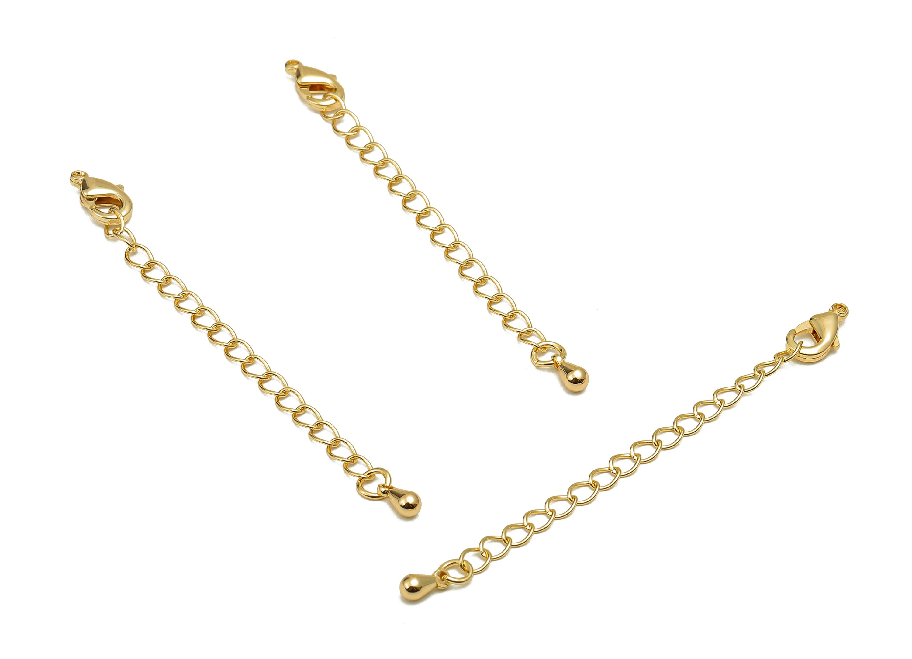 Extender Curb Chain - Extender Safety Clasp - Drop Lobster Clasp - Extension Chain - Parrot Clasps - 18K Real Gold Plating -65x5x2mm-RGP5574 - DOMEDBAZAAR
