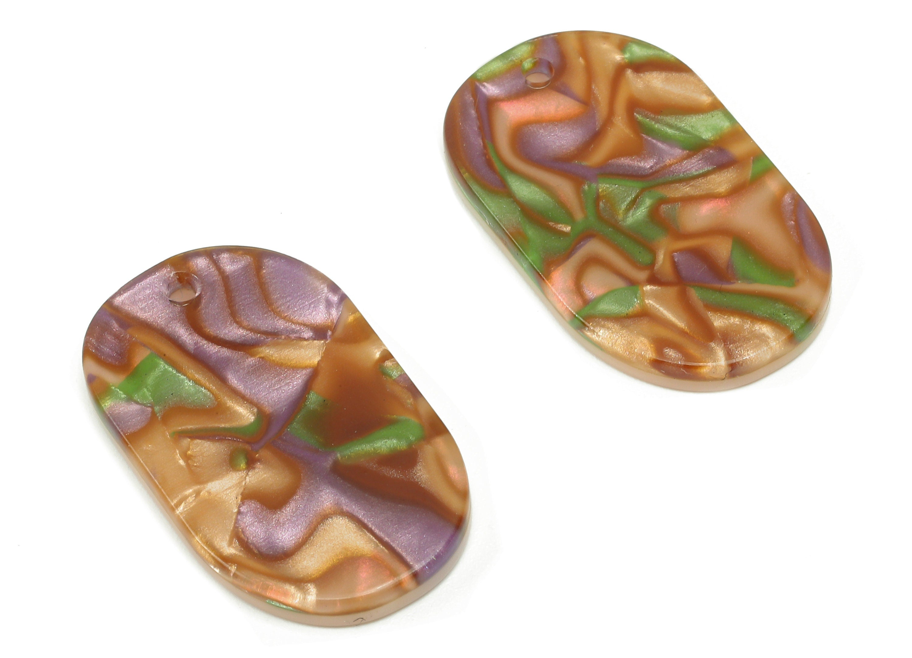 Acetate Oval Earrings Charms - Acetate Oval Earring - Oval Pendant - Earring Findings - Color Code: A289 - 27.5x16.6x2.7mm - AC1158-A289 - DOMEDBAZAAR