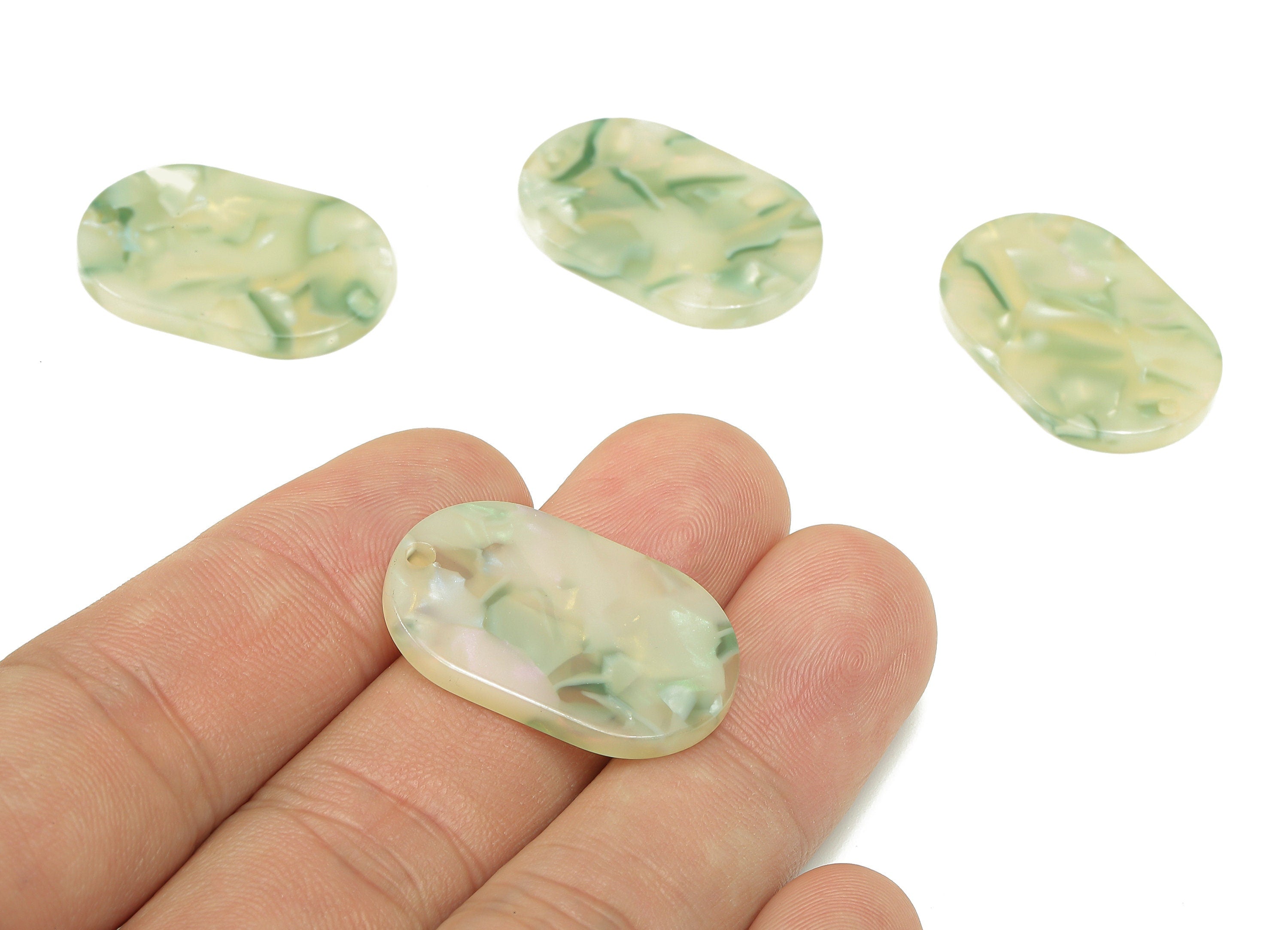 Acetate Oval Earrings Charms - Acetate Oval Earring - Oval Pendant - Earring Findings - Color Code: A889 - 26.8x20.5x2.5mm - AC1158-A889 - DOMEDBAZAAR