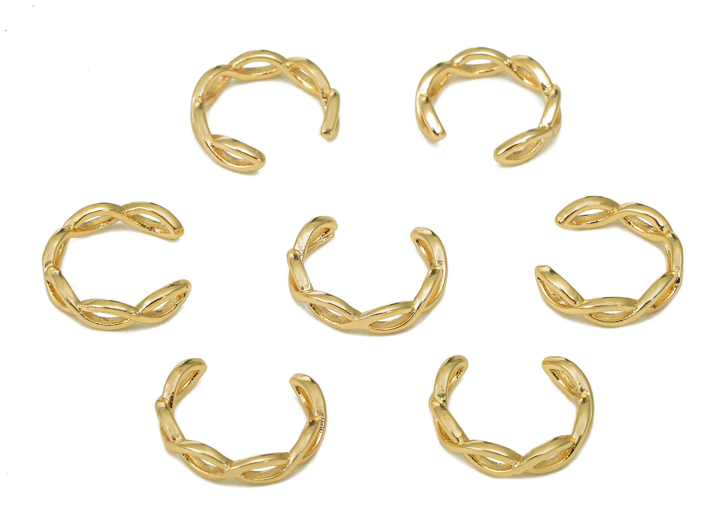 Brass Marquise Open Round C Ring - Hollow Hoop Ear Clip - Hoop Earring Cuff - 18K Real Gold Plating Cuff Ear - 11.2x2.5x1mm - RGP5539 - DOMEDBAZAAR