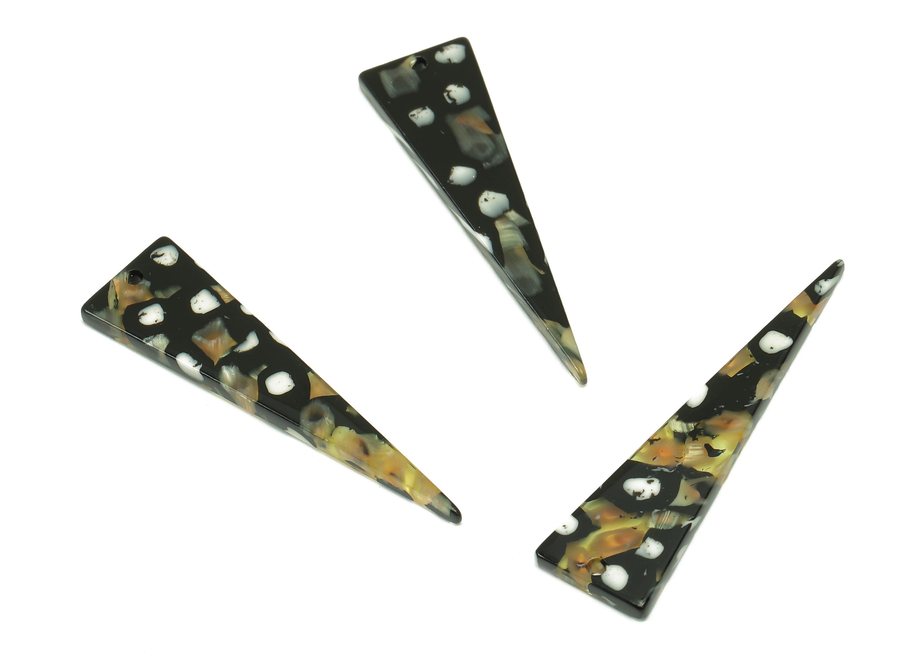 Acetate Triangle Earring Charm - Triangle Earring - Triangular Pendant With Hole - Color Code: A193 - 48.8x13.3x2.6mm - AC1370-A193 - DOMEDBAZAAR