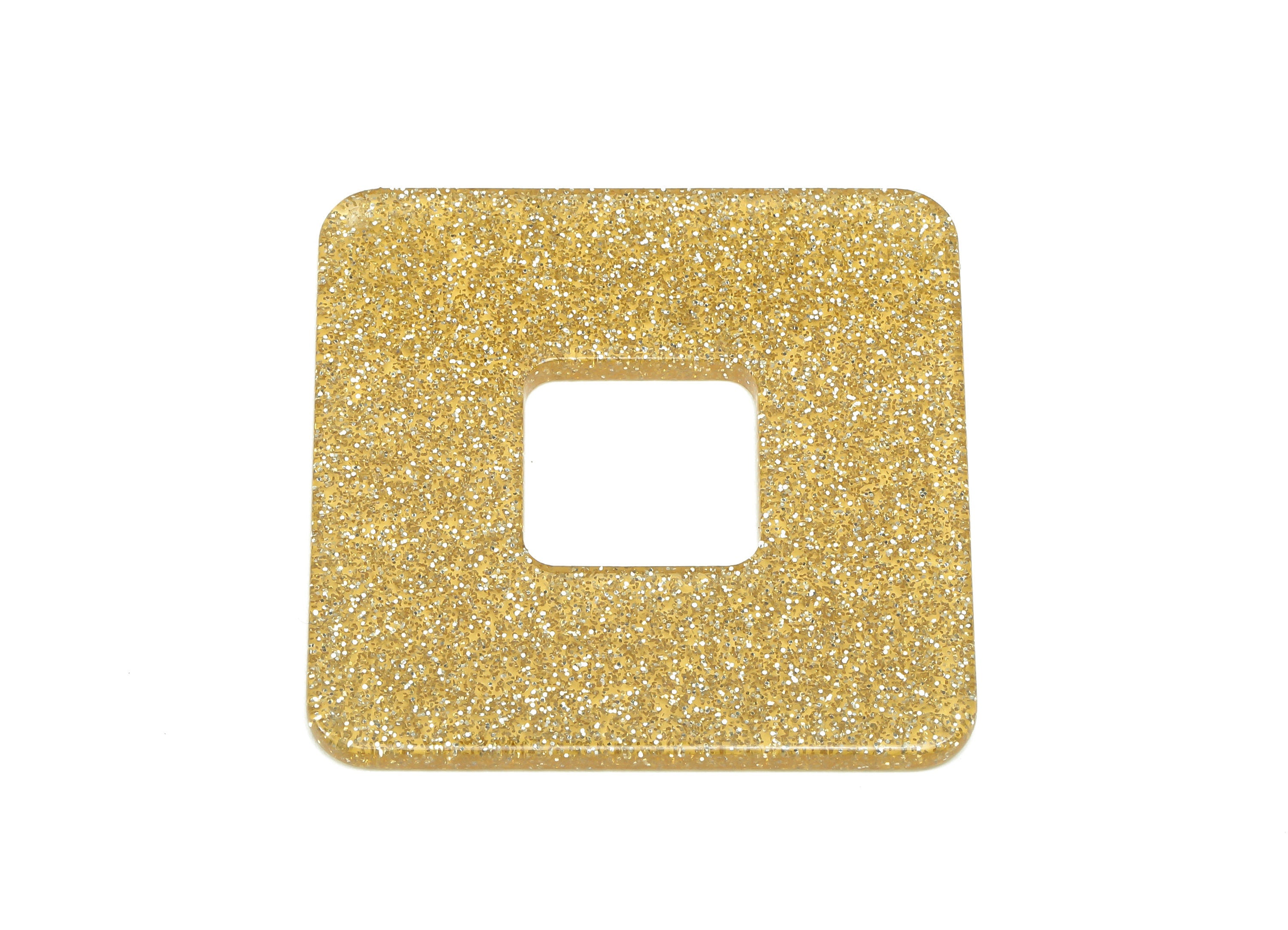 Acrylic Square Hollow Earring Charm - Square Hollow Earring - Square Pendant With Hole - Color Code: A98 - 52.7x52.6x2.4mm - AC2567-A98 - DOMEDBAZAAR