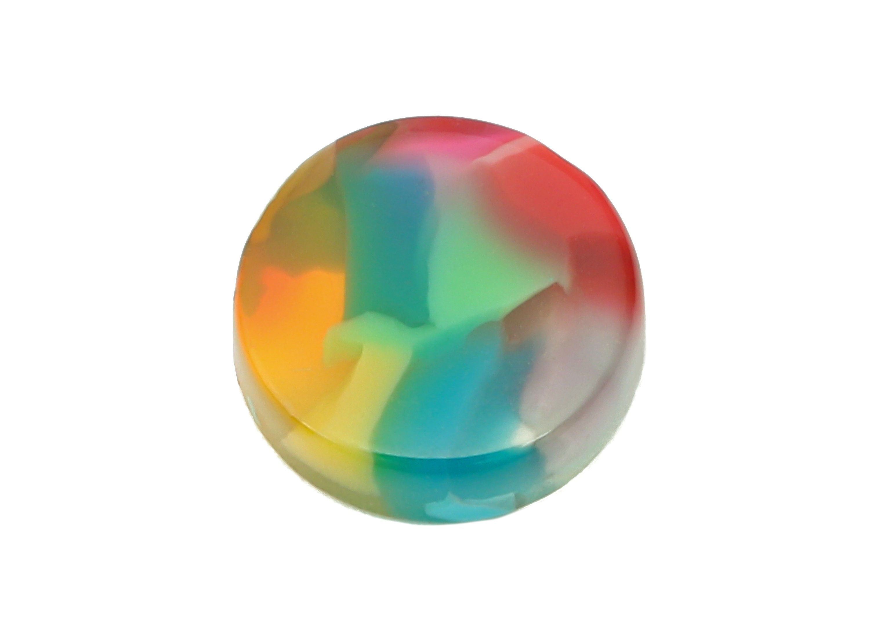 Acetate Coin Earring Charms - Rainbow Color Round Earring - Circle Charm For Stud Earring - Color Code: A21 - 9.64X9.55X2.73mm - AC1151-A21 - DOMEDBAZAAR