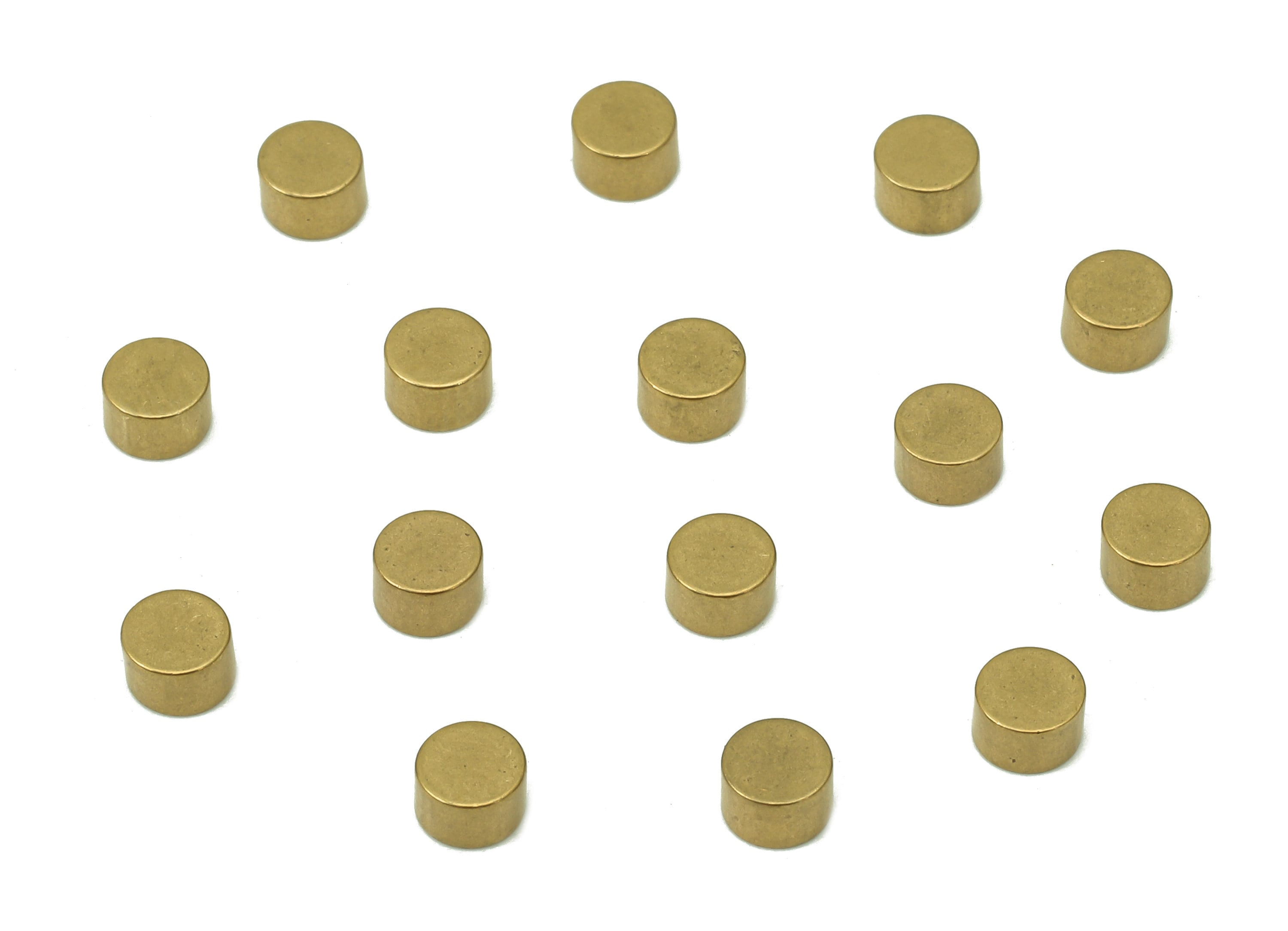 Brass Thick Cyclinder Earring - Raw Brass Mini Circle Earring - Mini Thick Round Disc Earring - Brass Findings - 3.9x3.9x2.5mm - PP8069 - DOMEDBAZAAR