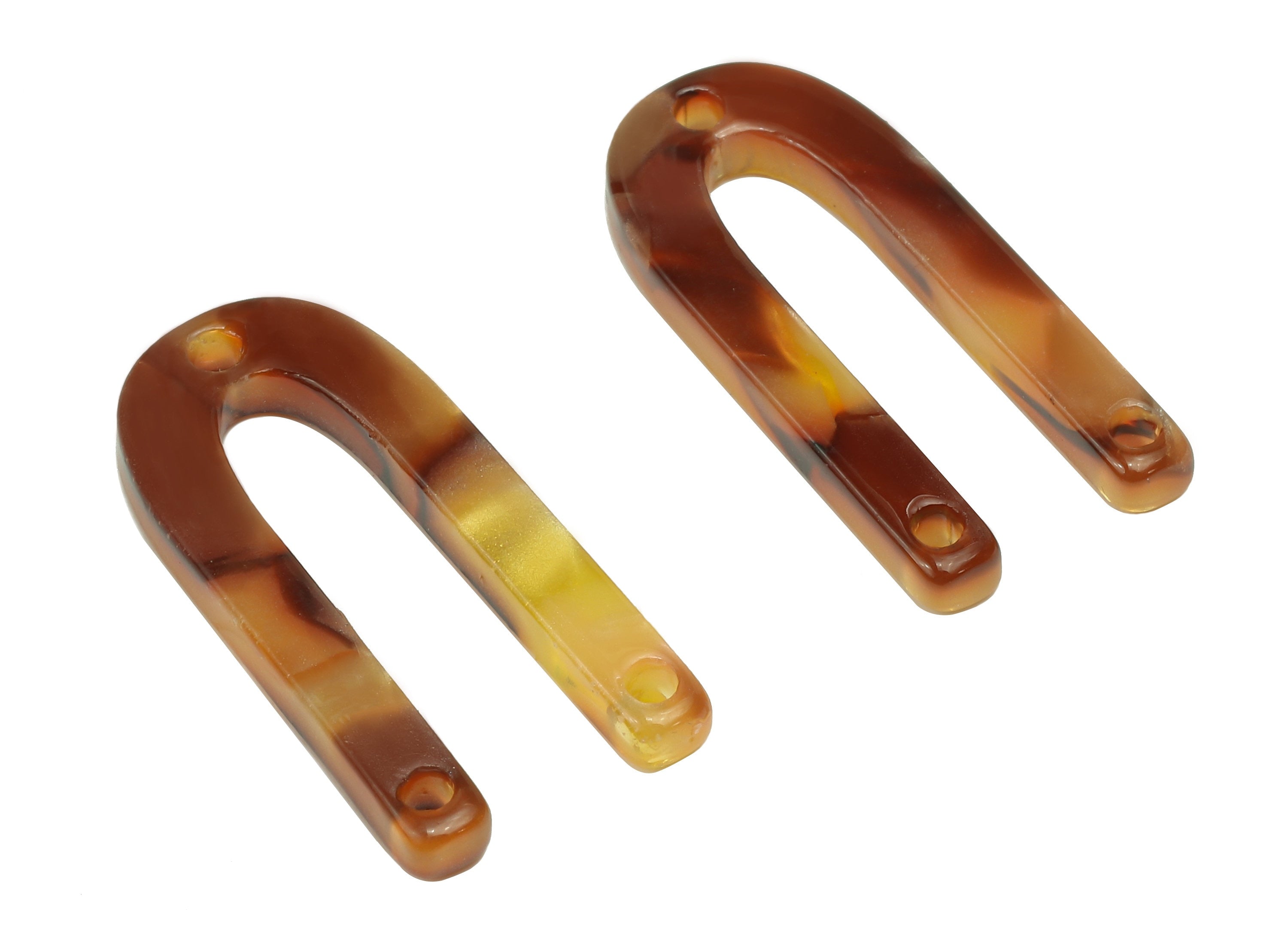 Acetate U Earring Connectors - U Charms With 3 Holes - Earring Findings - U Necklace - Color Code: A160 - 25.66X11.57X2.53mm - AC1445-A160 - DOMEDBAZAAR