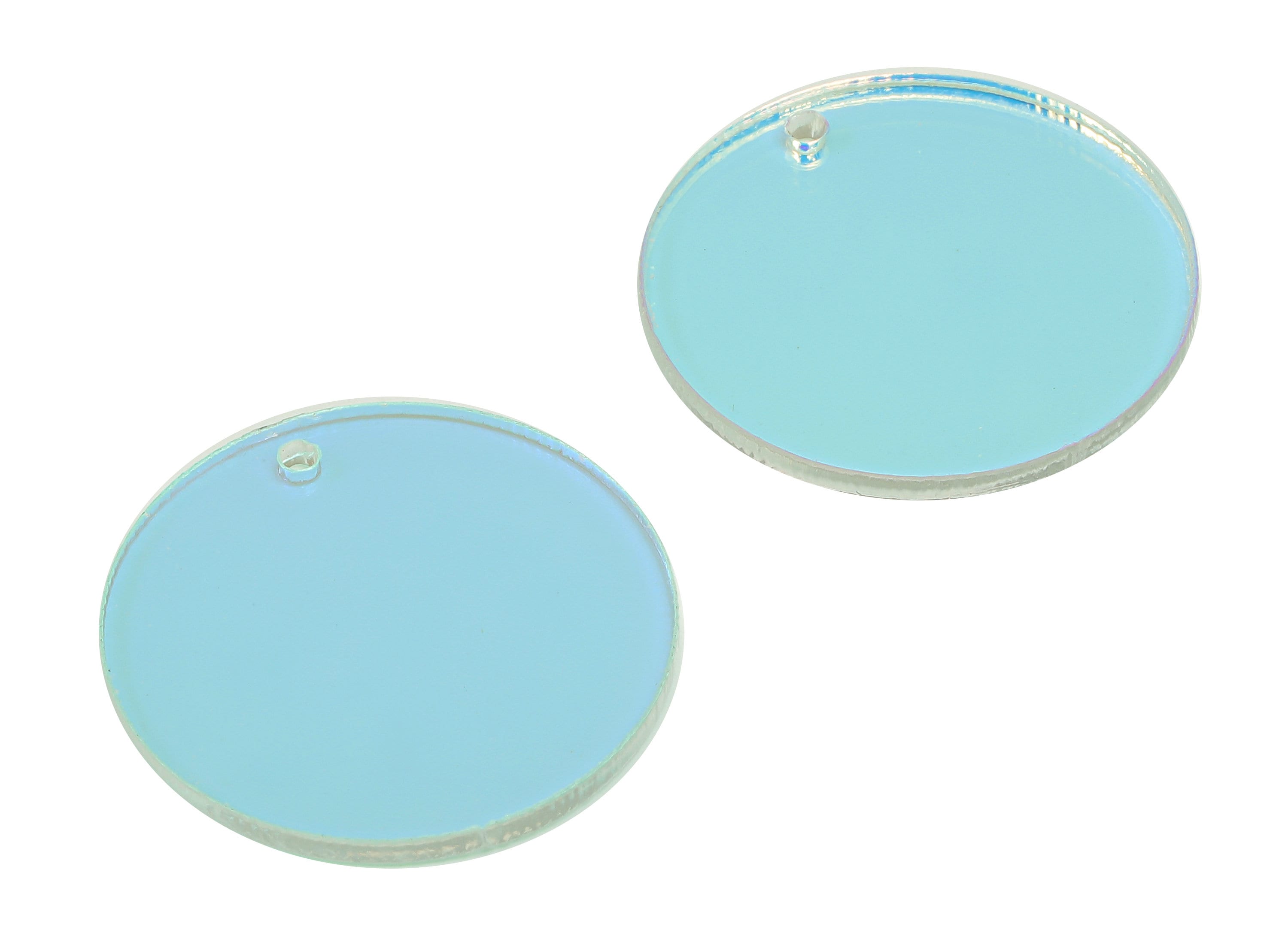 Acrylic Round Earring Charm - Acrylic Rainbow Color Circle Earring - Pendant With Hole - Color Code: A575 - 23.7x23.7x1.7mm - AC2569-A575 - DOMEDBAZAAR