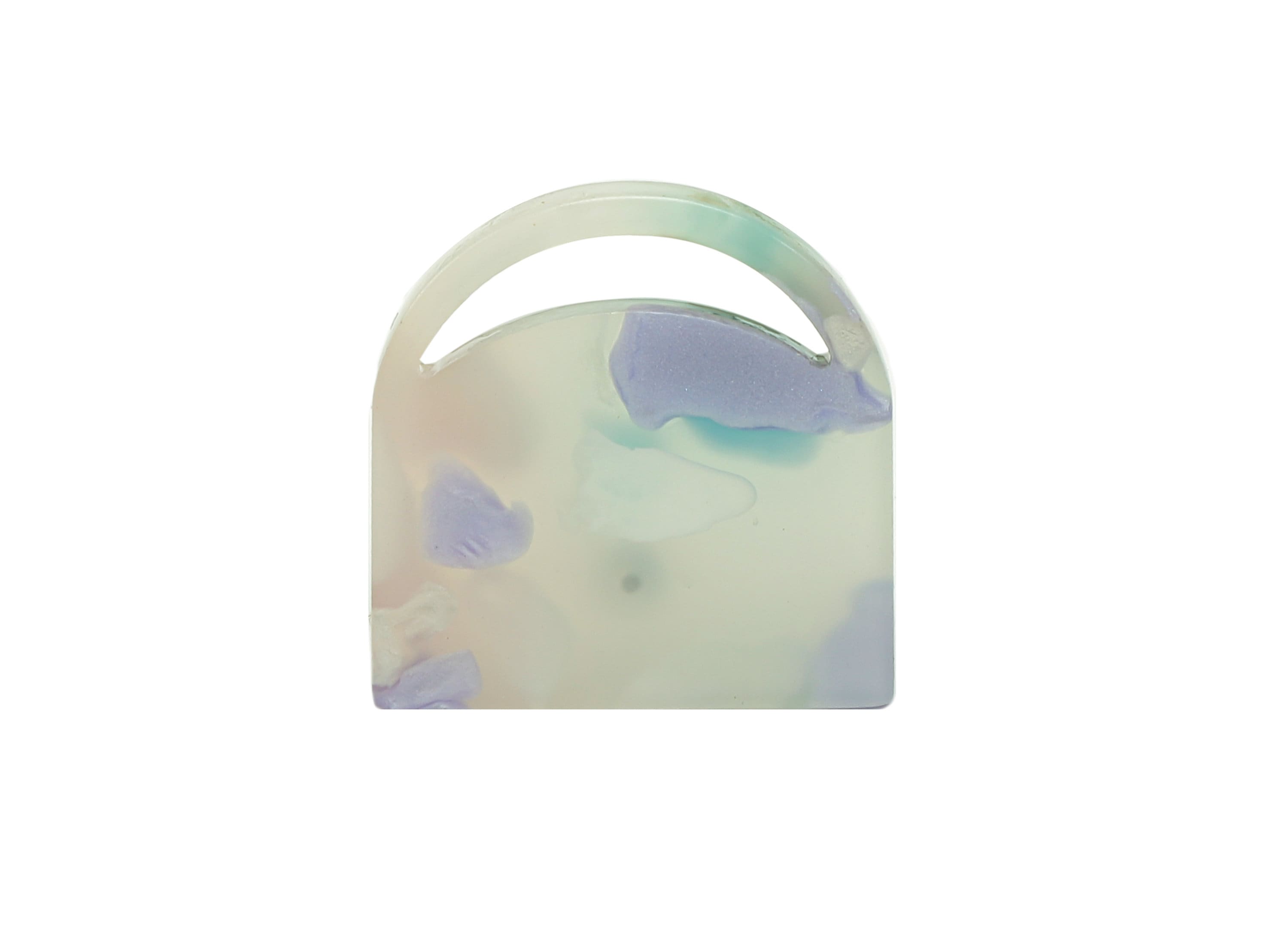 Acrylic Domed Crescent Stud Earring - Hollow Moon Earring Post - 316 Stainless Steel Stud - Color Code: A843 - 16x15.99x2.5mm - AC2556-A843 - DOMEDBAZAAR