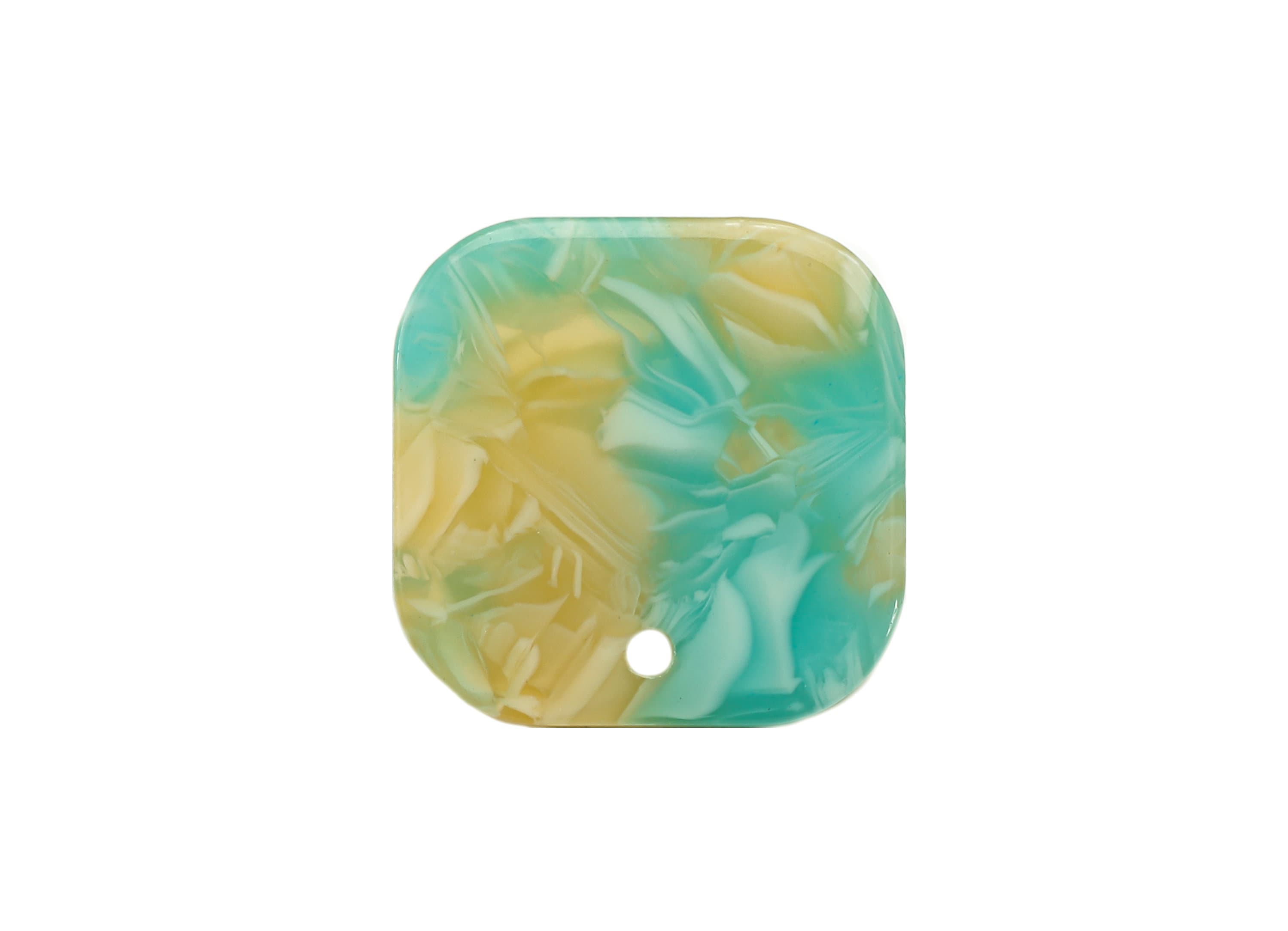 Acetate Oval Square Stud Earring - Earring Post With Hole - 316 Stainless Steel Stud - Color Code: A846 - 16.84x16.81x2.69mm - AC2557-A846 - DOMEDBAZAAR