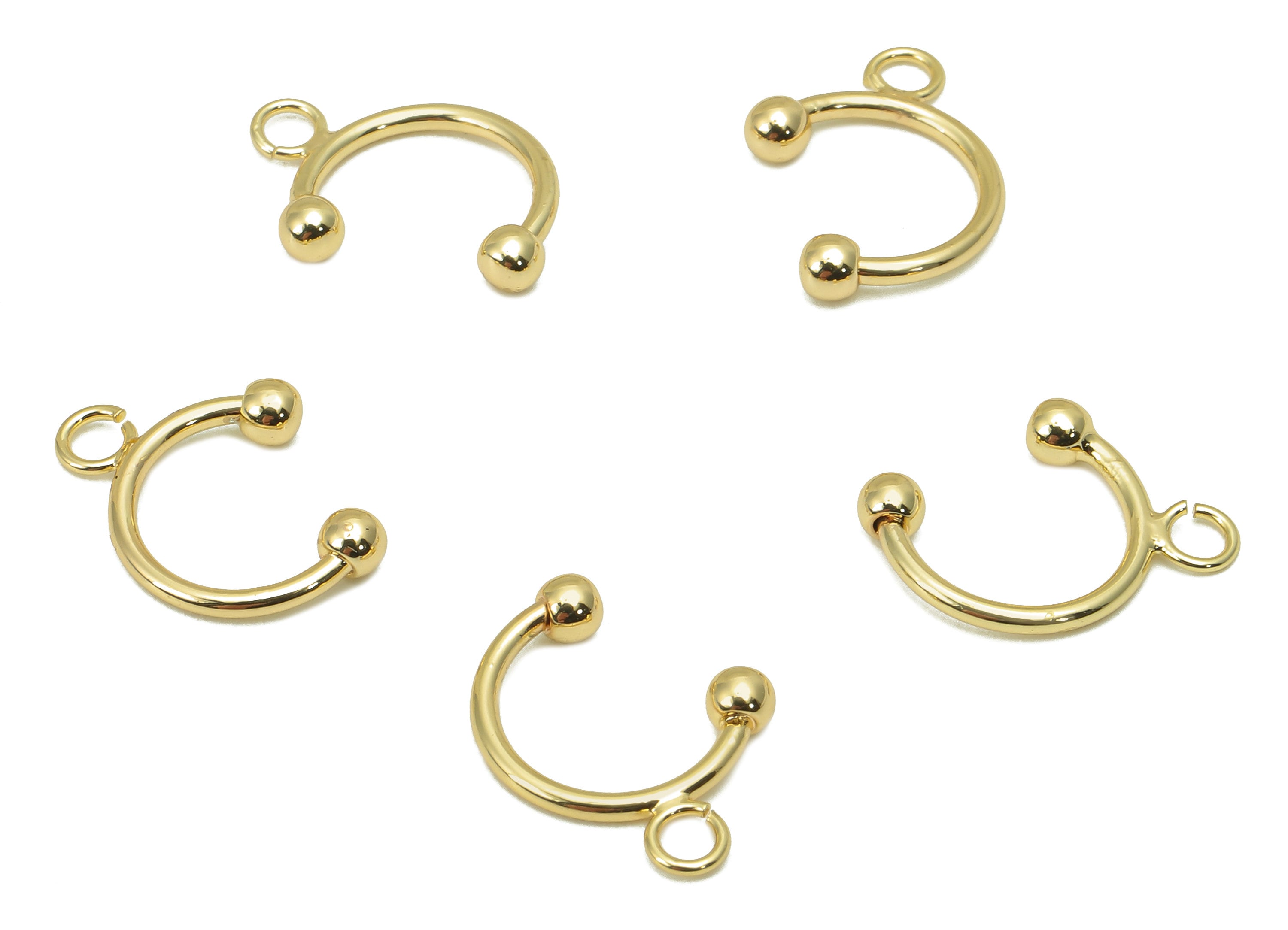 Brass Mini Open Hoop Earring Charm - Septum Open Round C Ring - Cartilage Earring With Loop - 18K Real Gold Plating - 7.5x7.5x5.2mm -RGP5813 - DOMEDBAZAAR