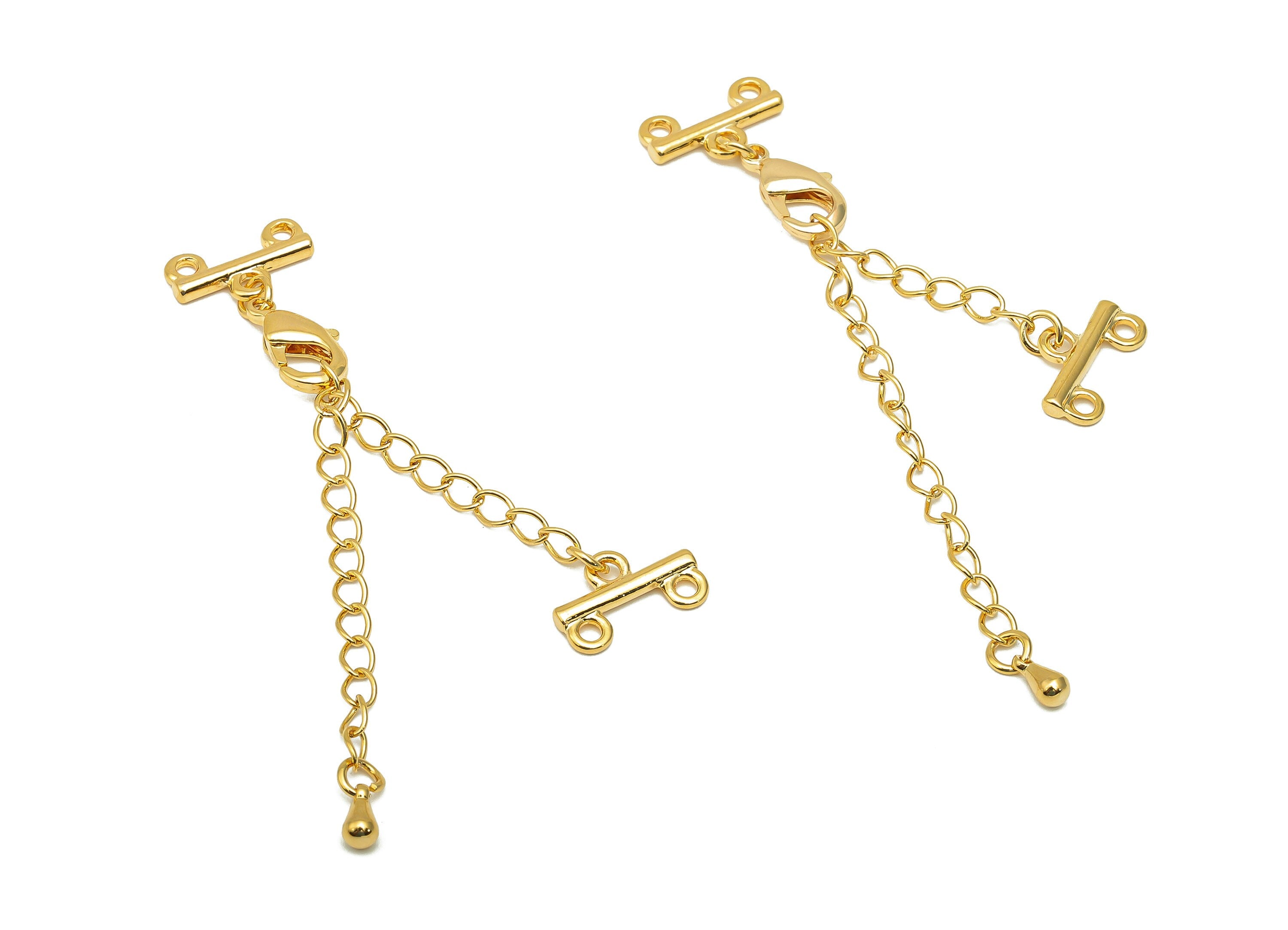 Extender Curb Chain - Bracelet Extender Safety Clasp - Drop Lobster Clasp - Extension Chain 2 Loops - Parrot Clasps-13.2x8.2x2.1mm-RGP5685-2 - DOMEDBAZAAR
