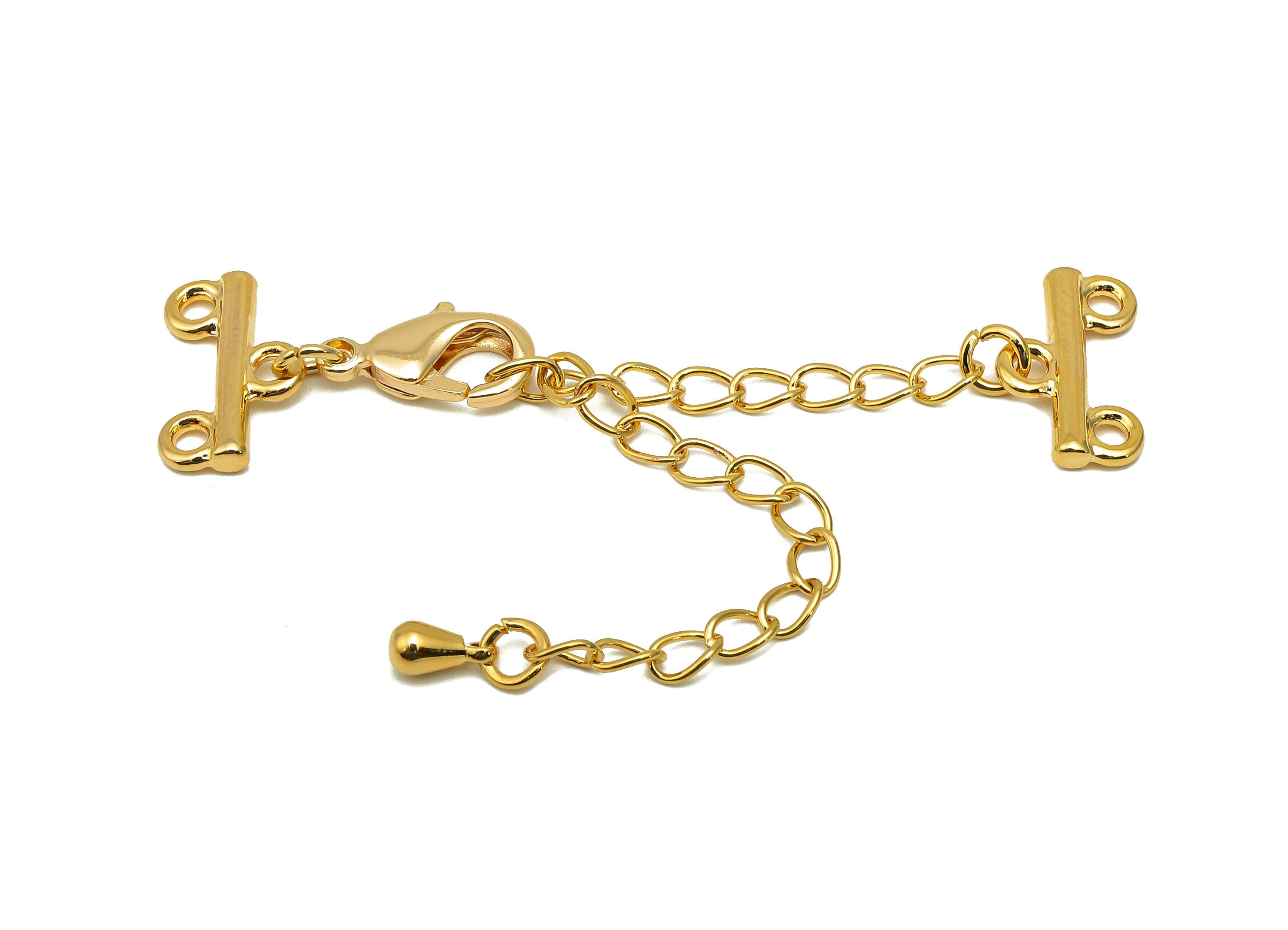Extender Curb Chain - Bracelet Extender Safety Clasp - Drop Lobster Clasp - Extension Chain 2 Loops - Parrot Clasps-13.2x8.2x2.1mm-RGP5685-2 - DOMEDBAZAAR