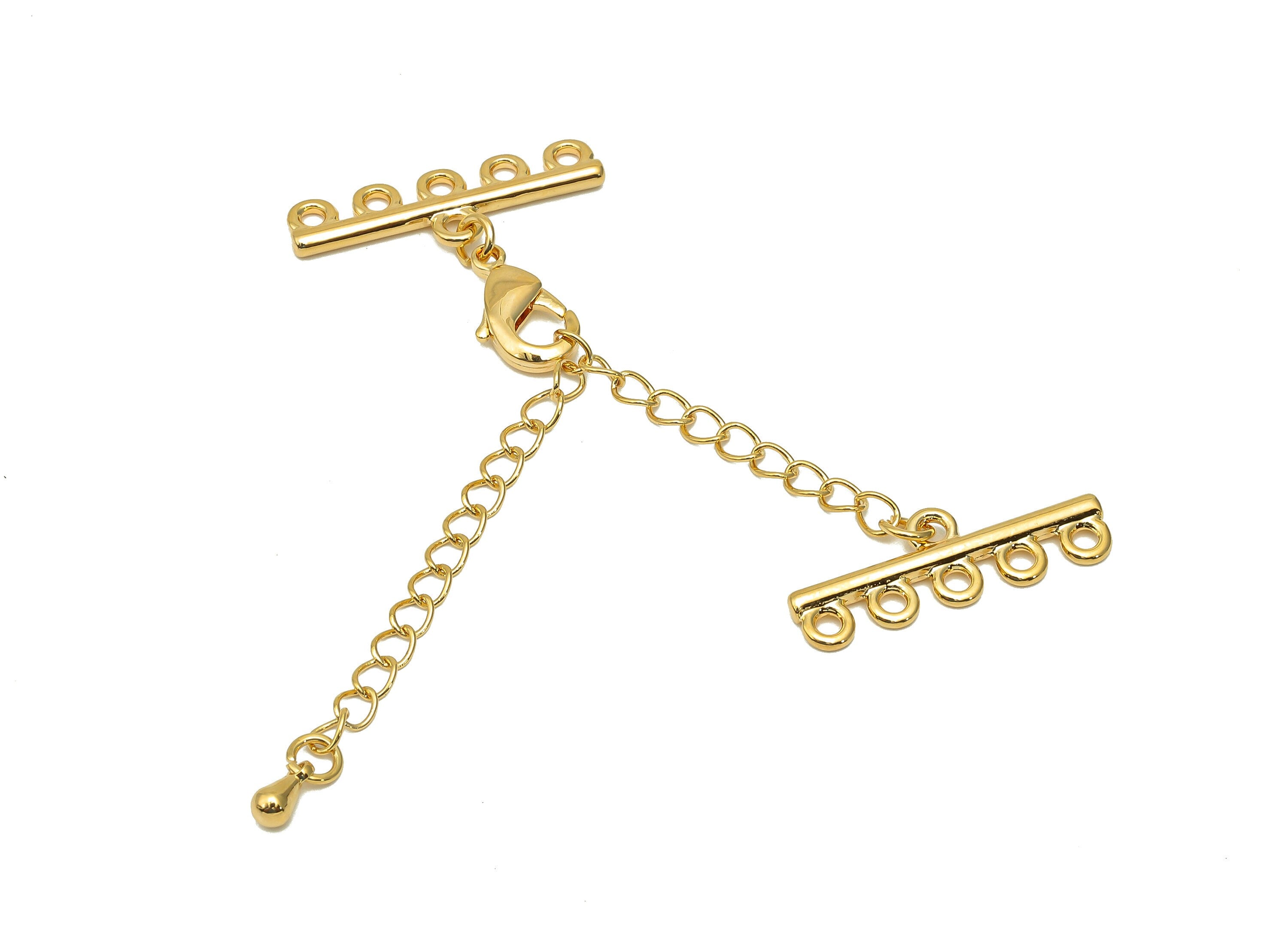 Extender Curb Chain - Bracelet Extender Safety Clasp - Drop Lobster Clasp - Extension Chain 5 Loops - Parrot Clasps-24.1x8.3x1.9mm-RGP5685-5 - DOMEDBAZAAR