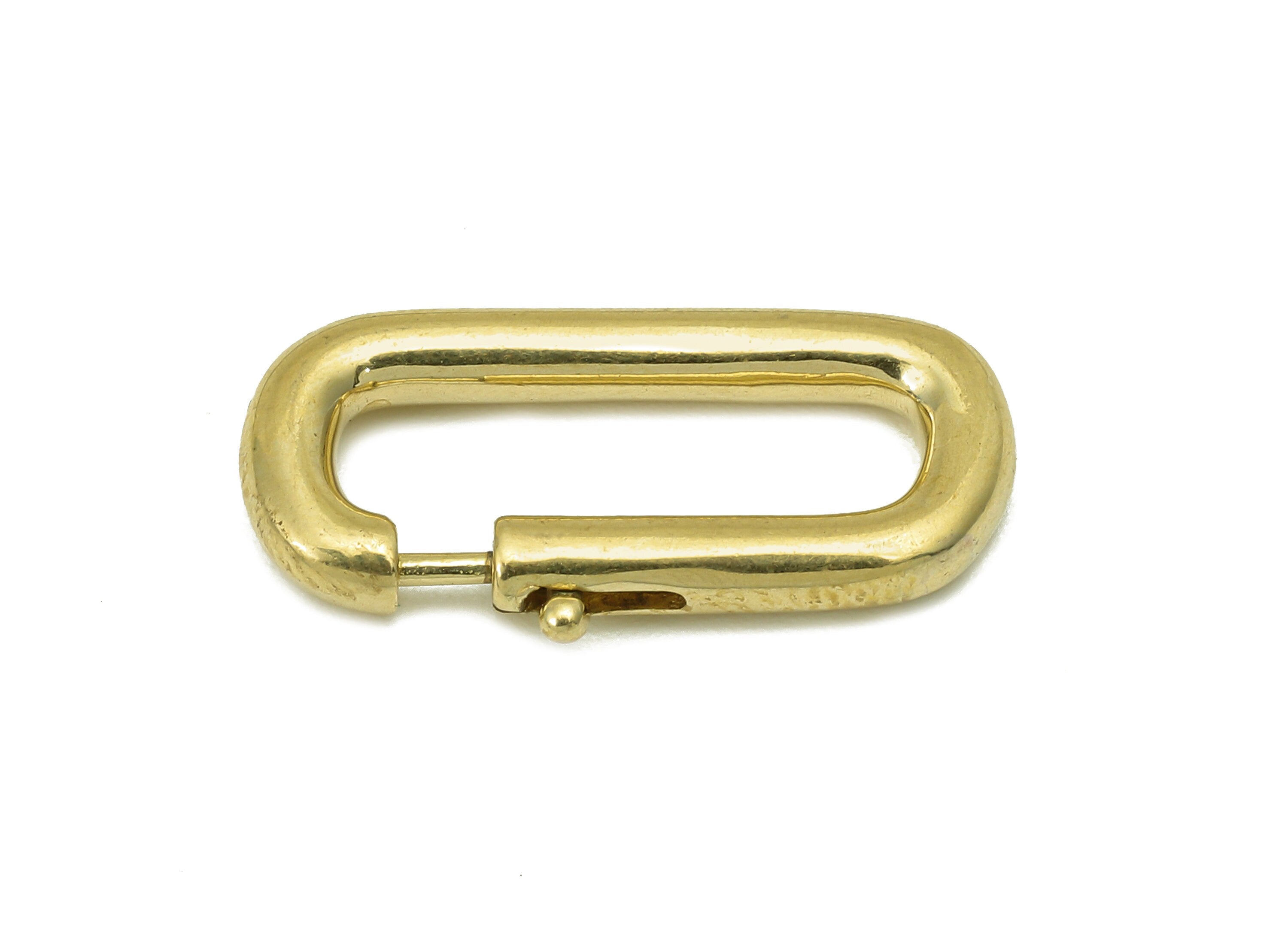 Brass Oval Rectangle Earrings Clasp - Raw Brass Open Close Gate Ring - Pull Spring Gate Oval Clasp - Holder Clasp - 23.2x11.9x2.8mm - PP8184 - DOMEDBAZAAR