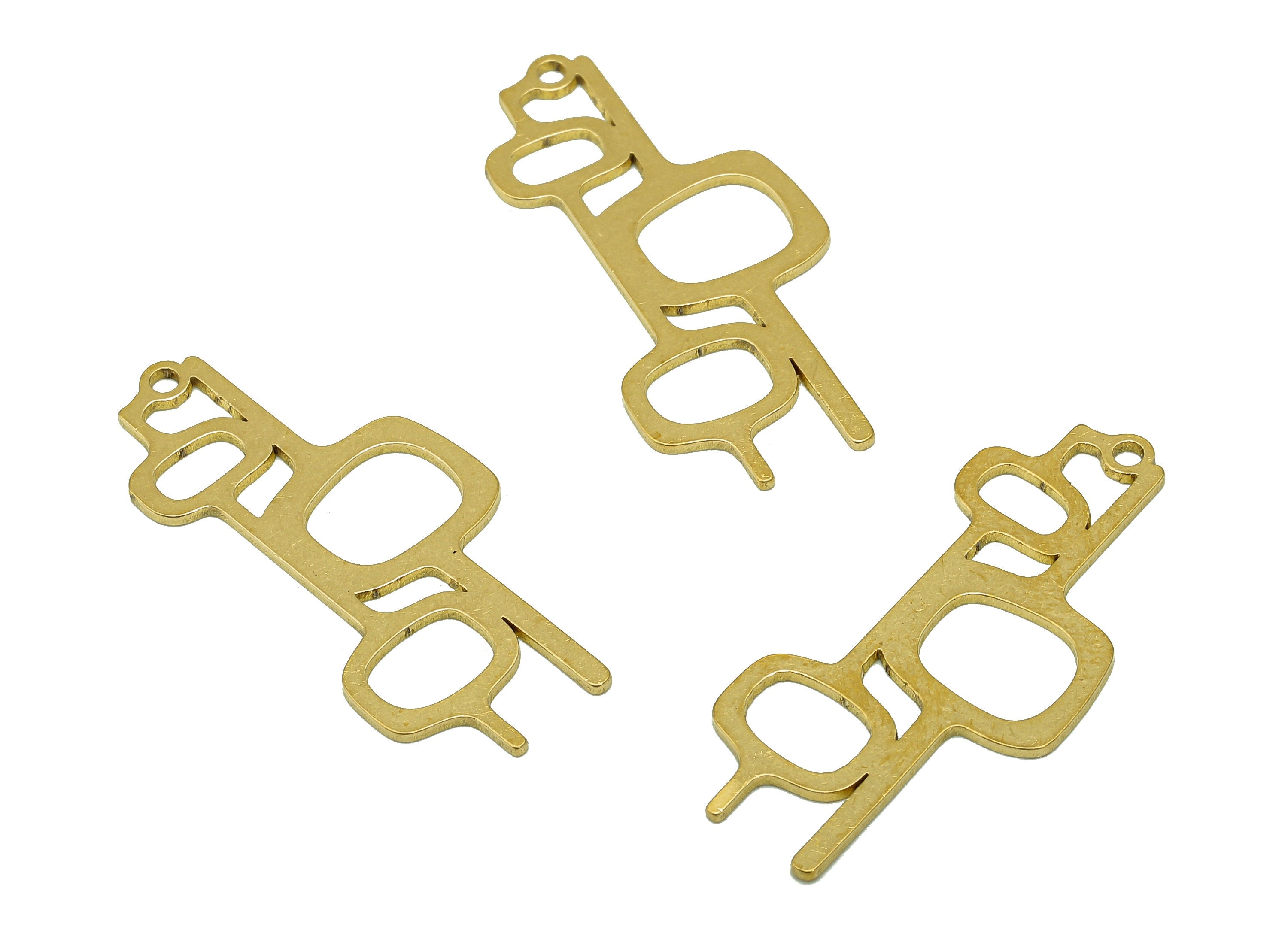 Brass Irregular Earring Charm - Raw Brass Geometry Earring - Cutout Pendant With Loop - Long Charms For Necklace - 29.9x9.8x0.65mm - PPA6802 - DOMEDBAZAAR