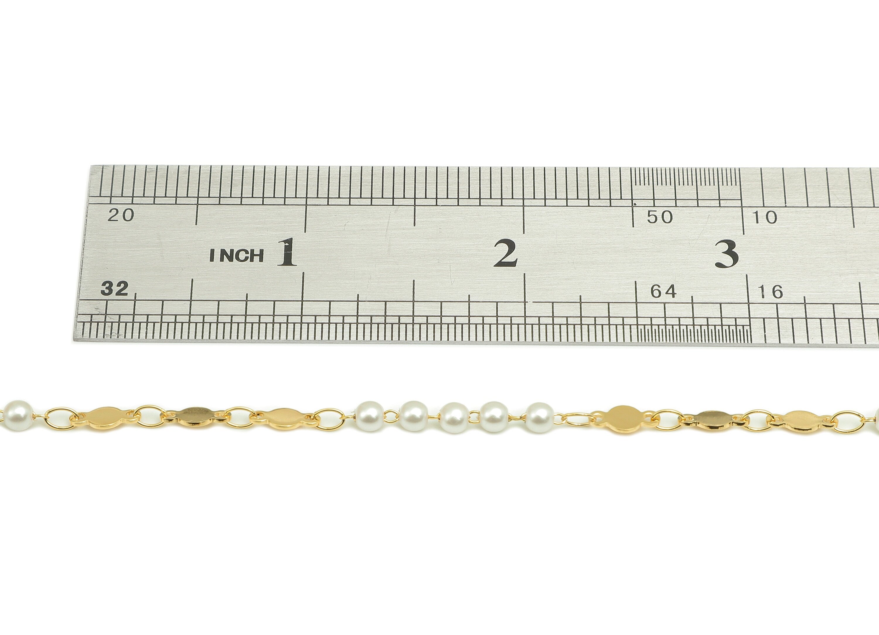 Brass Beads Chain - Gold Pearl Beaded Chains - Gift For Her For Necklace - For Bracelet - 18K Real Gold Plating - 3.3x3.3x2.9mm - RGP5655 - DOMEDBAZAAR