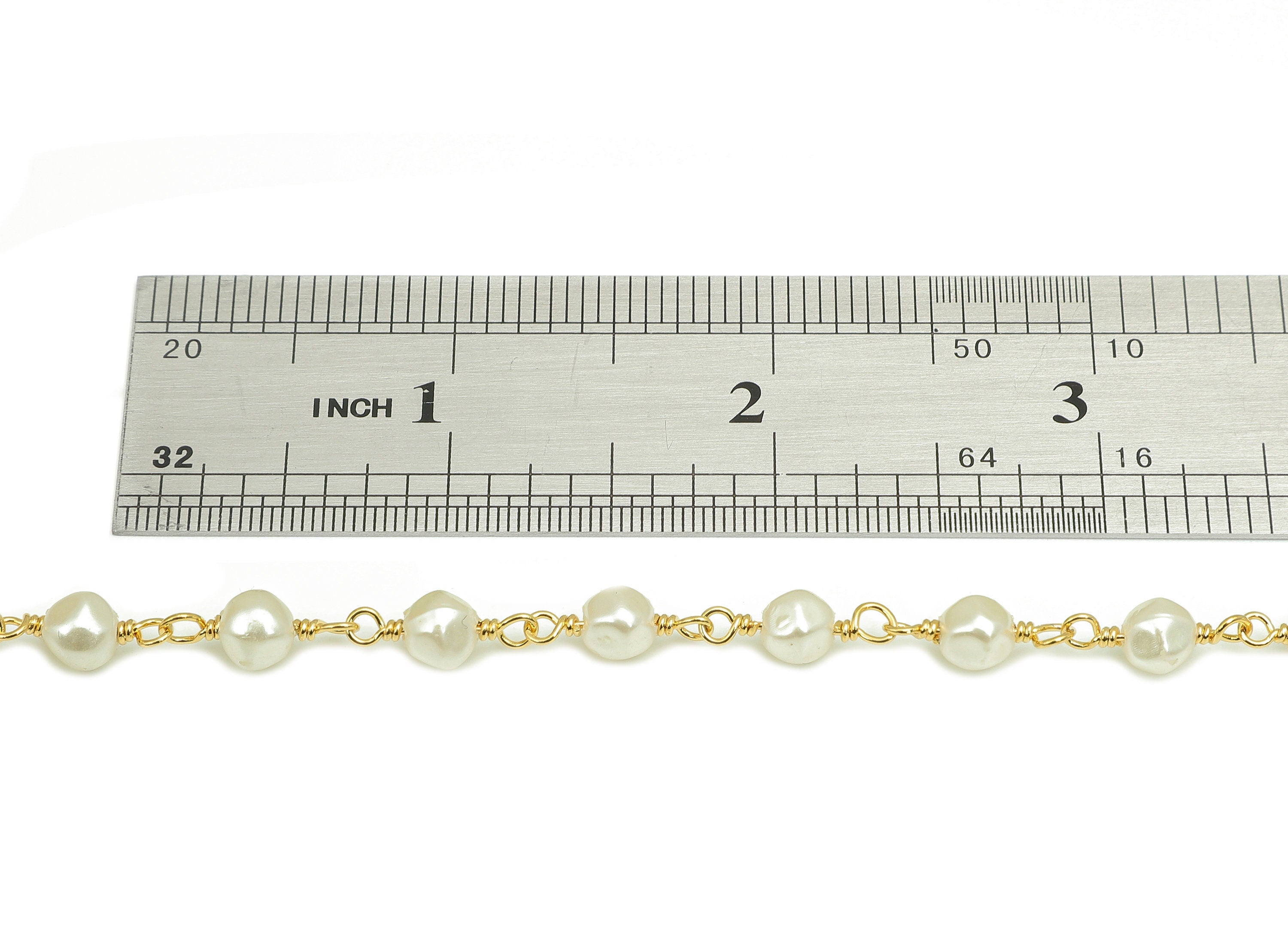 Brass Beads Chain - Gold Pearl Beaded Chains - Pearl Bead Chain - Gift For Her For Necklace - 18K Chains - 14x5.3x5.3mm - RGP5817 - DOMEDBAZAAR