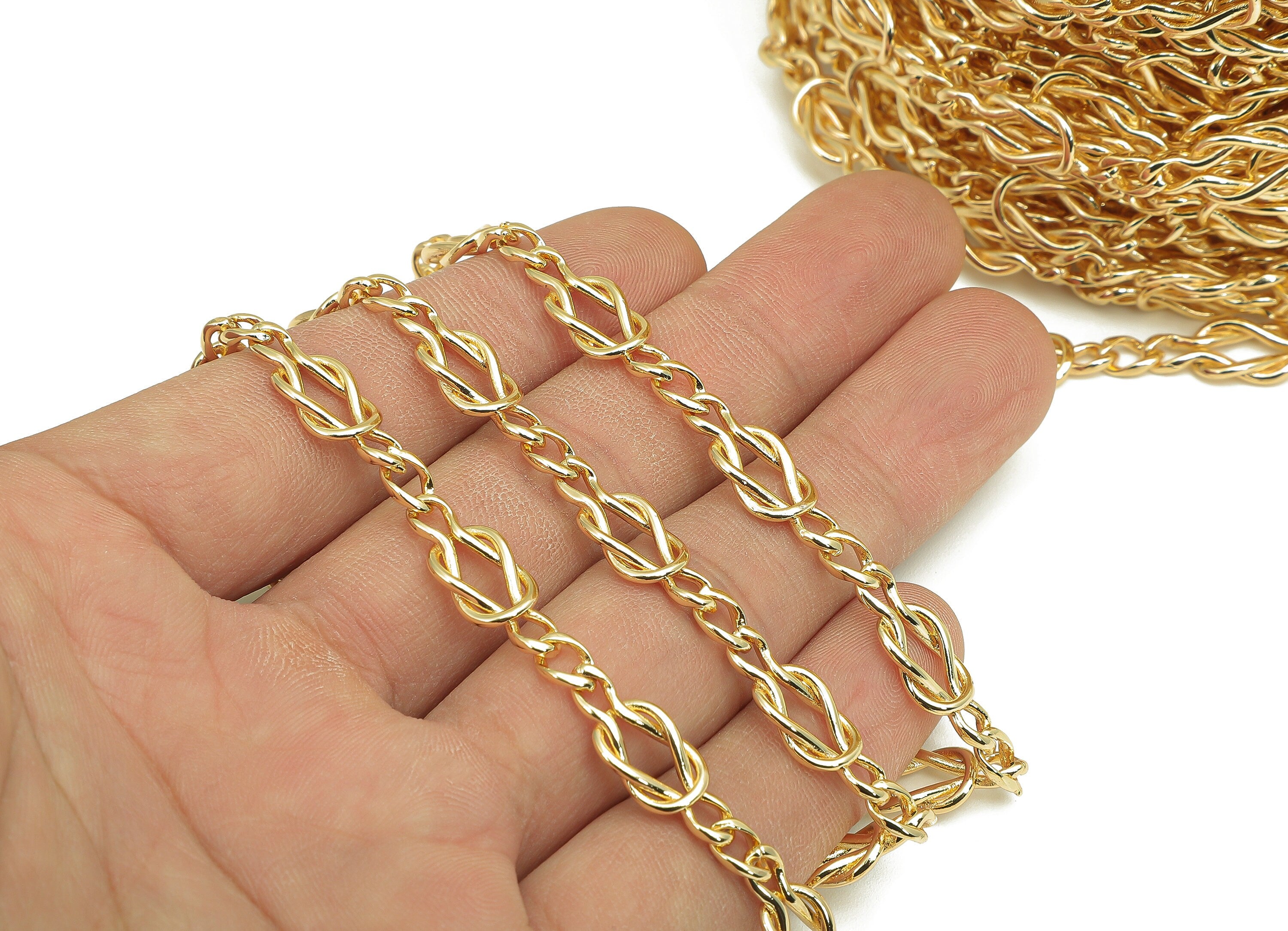 Brass Node Chain - Gold Node Chain - Knot Curb Chain - Gift For Her For Necklace - 18K Chains - 21x7.6x2.5mm - RGP5819 - DOMEDBAZAAR