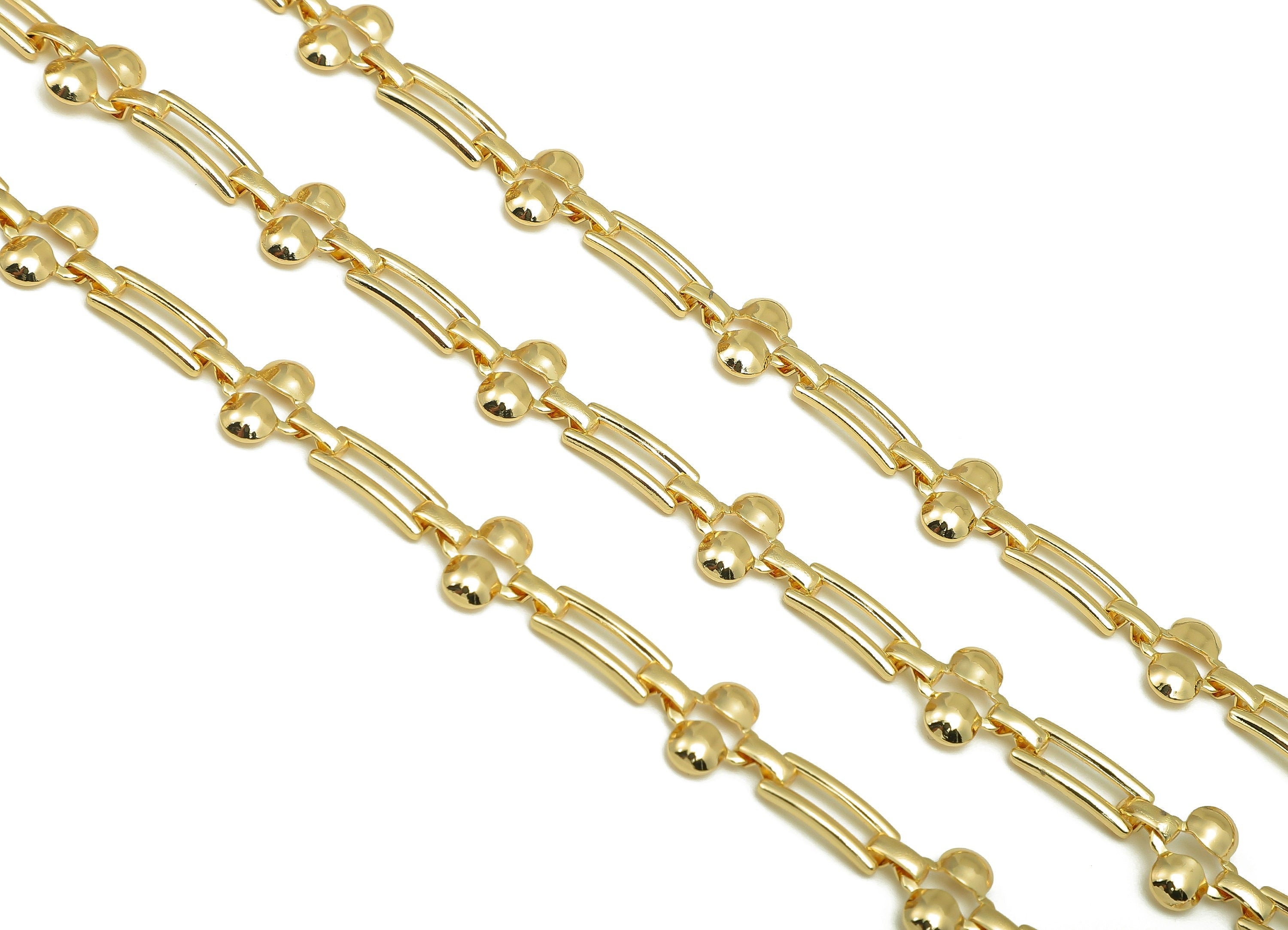 Brass Reactangle Link Chain - Gold Chain - Reactangle Link Chain - Bracelet Chain - 18K Chains - 23.5x11x1.2mm - RGP6333 - DOMEDBAZAAR