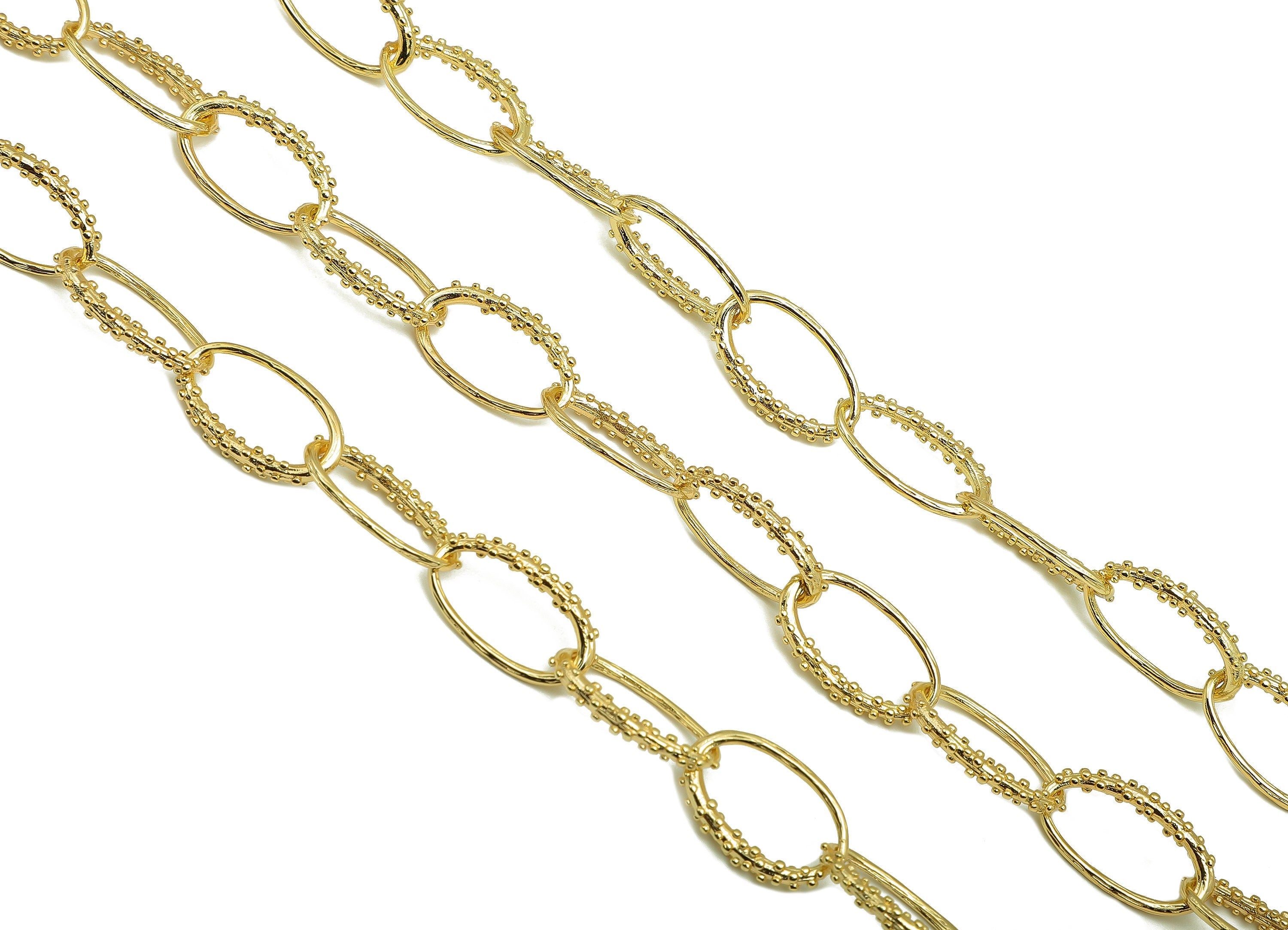 Brass Oval Cable Chain - Gold Oval Cable Chain - Huge Cable Chain - Bracelet Chain - 18K Chains - 20.5x11.7x2.8mm - RGP6479 - DOMEDBAZAAR