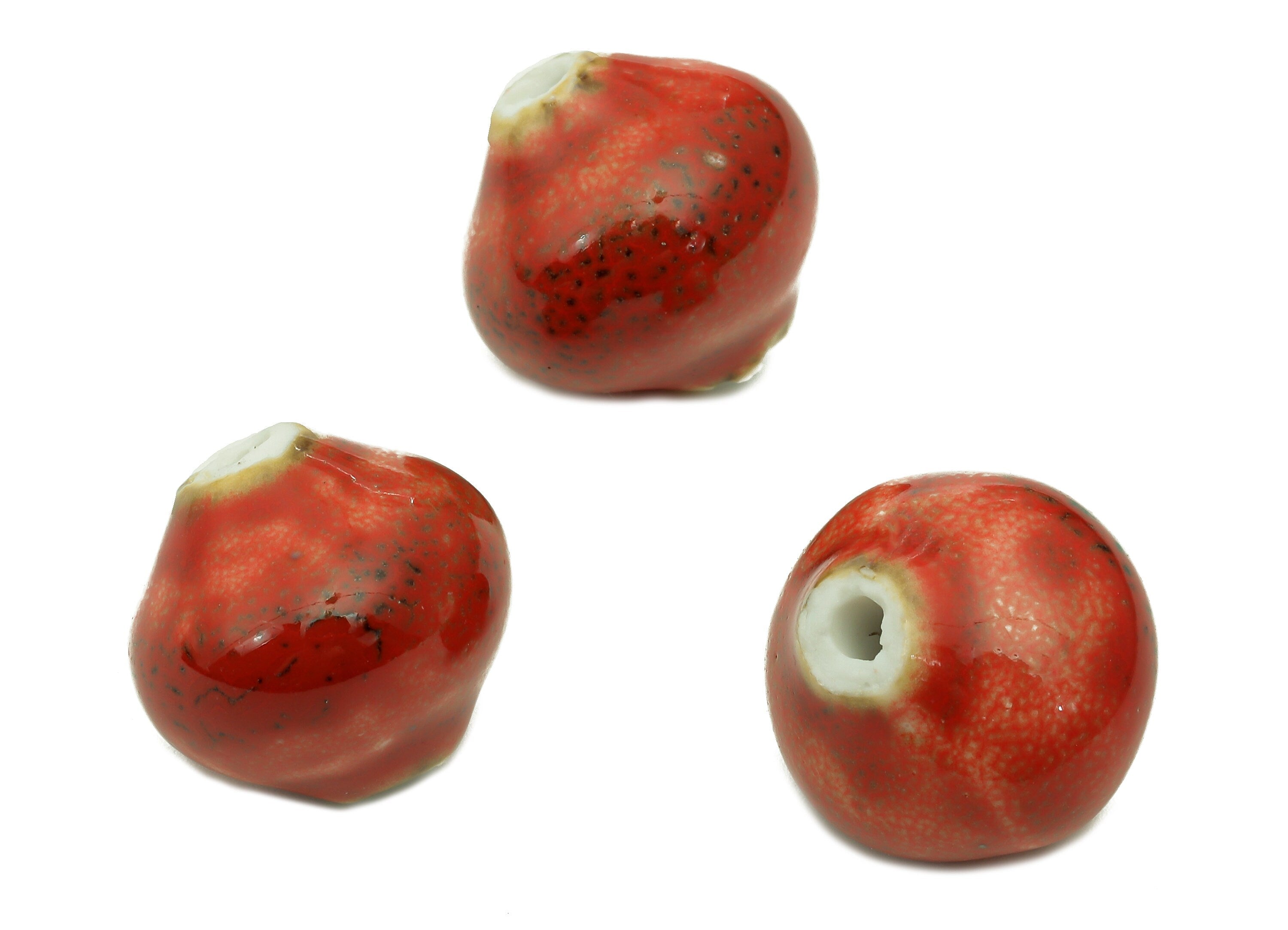 Glazed Ceramic Vase Beads - Carved Vase Beads - Handmade Beads - Bracelet Making Beads - Connectors Beads - 18.65x18x18mm - NS1826 - DOMEDBAZAAR