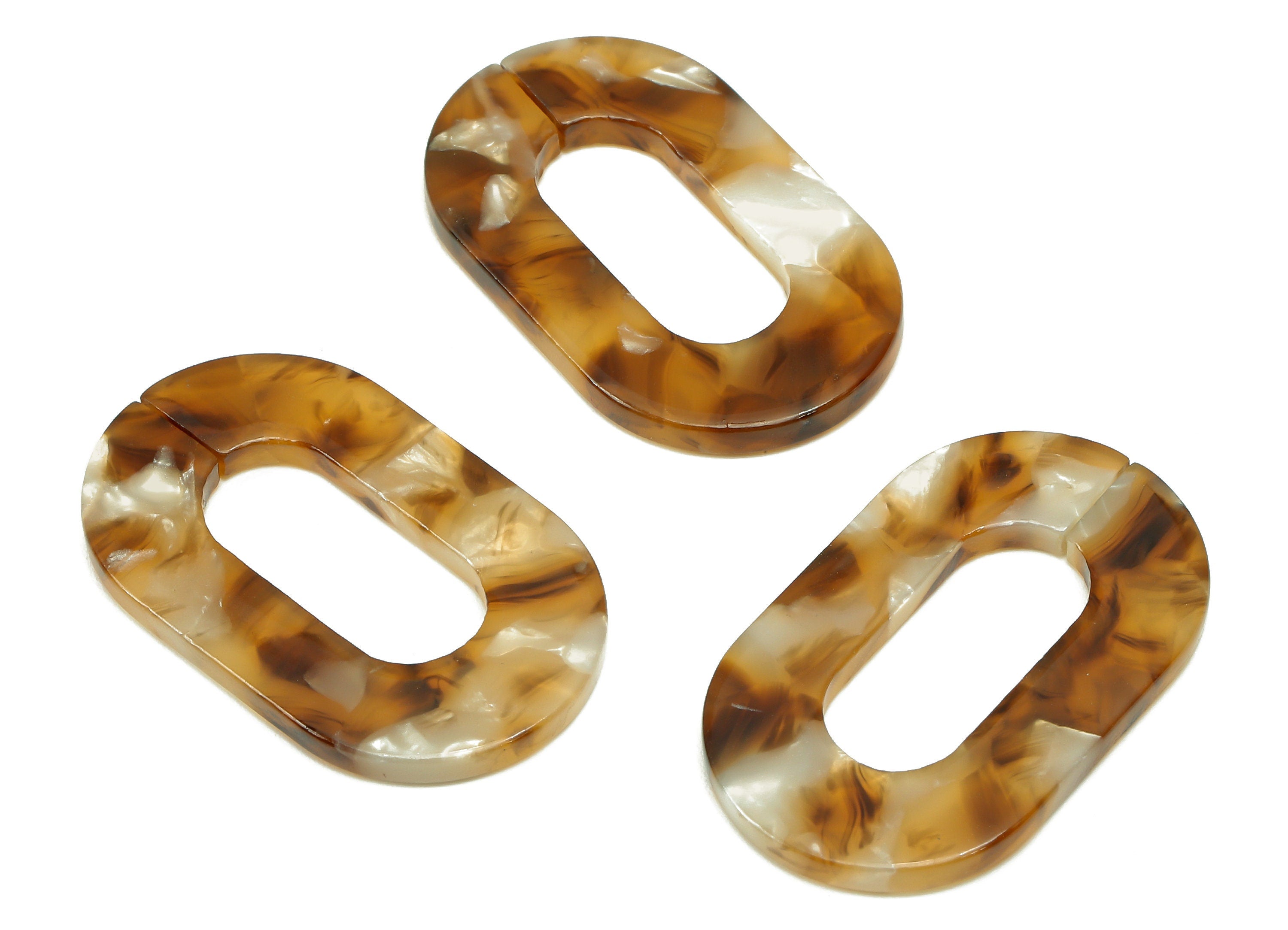 Acetate Oval Charms - Laser Cut Open Oval Flat Cable Chain - Acetate Oval Connectors - Color Code: A351 - 32.52x19.75x2.66mm - AC1148-A351 - DOMEDBAZAAR