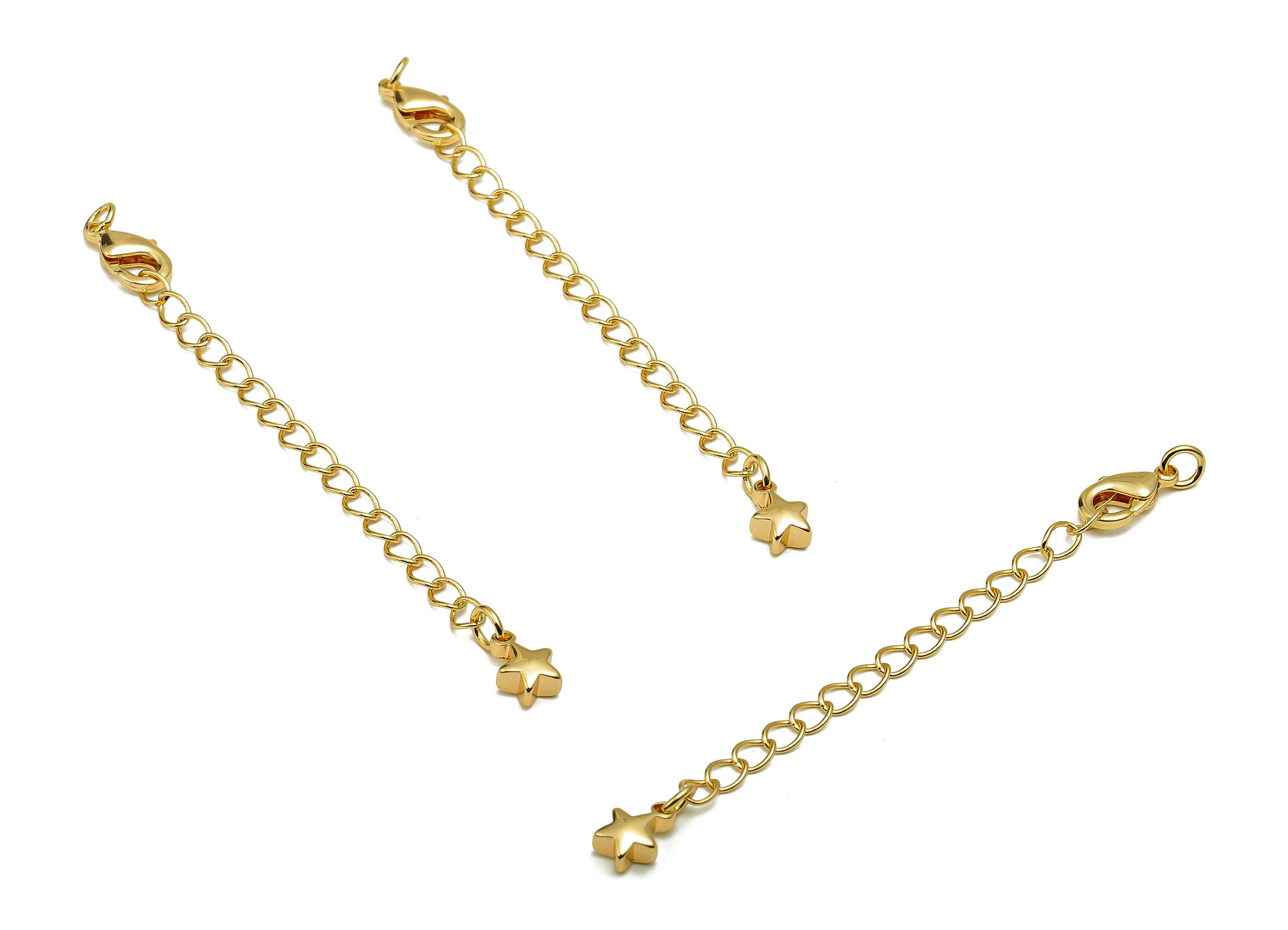 Extender Curb Chain - Extender Safety Clasp - Star Lobster Clasp - Extension Chain - Parrot Clasps - 18K Real Gold Plating -68x5x2mm-RGP5562 - DOMEDBAZAAR
