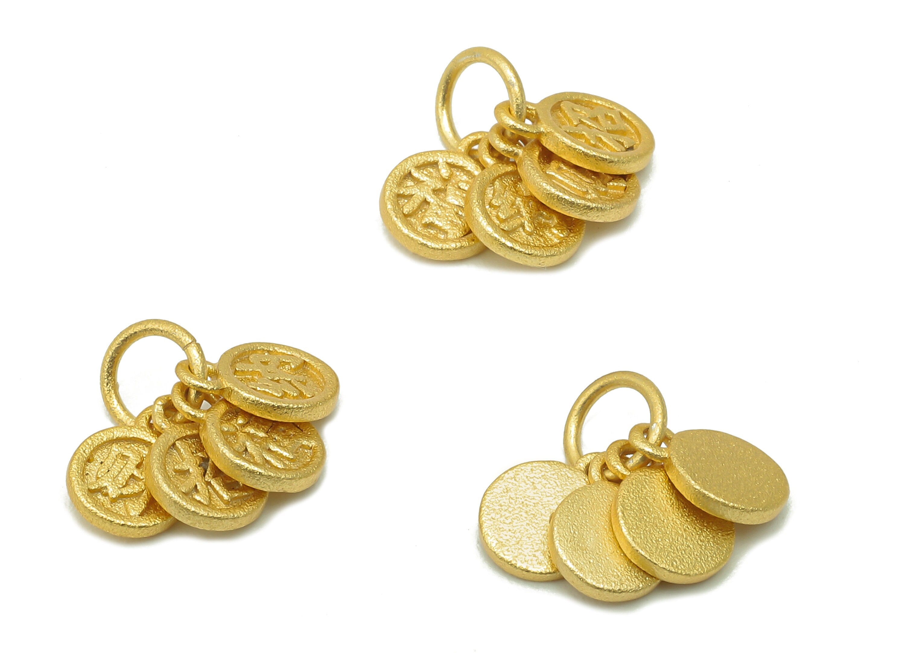 Brass Mini Round Earring Charm - Gold Mini Circle For Bracelet - Word Necklace Pendant - 18K Real Gold Plating - 10.2x3.7x0.7mm - RGP5754 - DOMEDBAZAAR