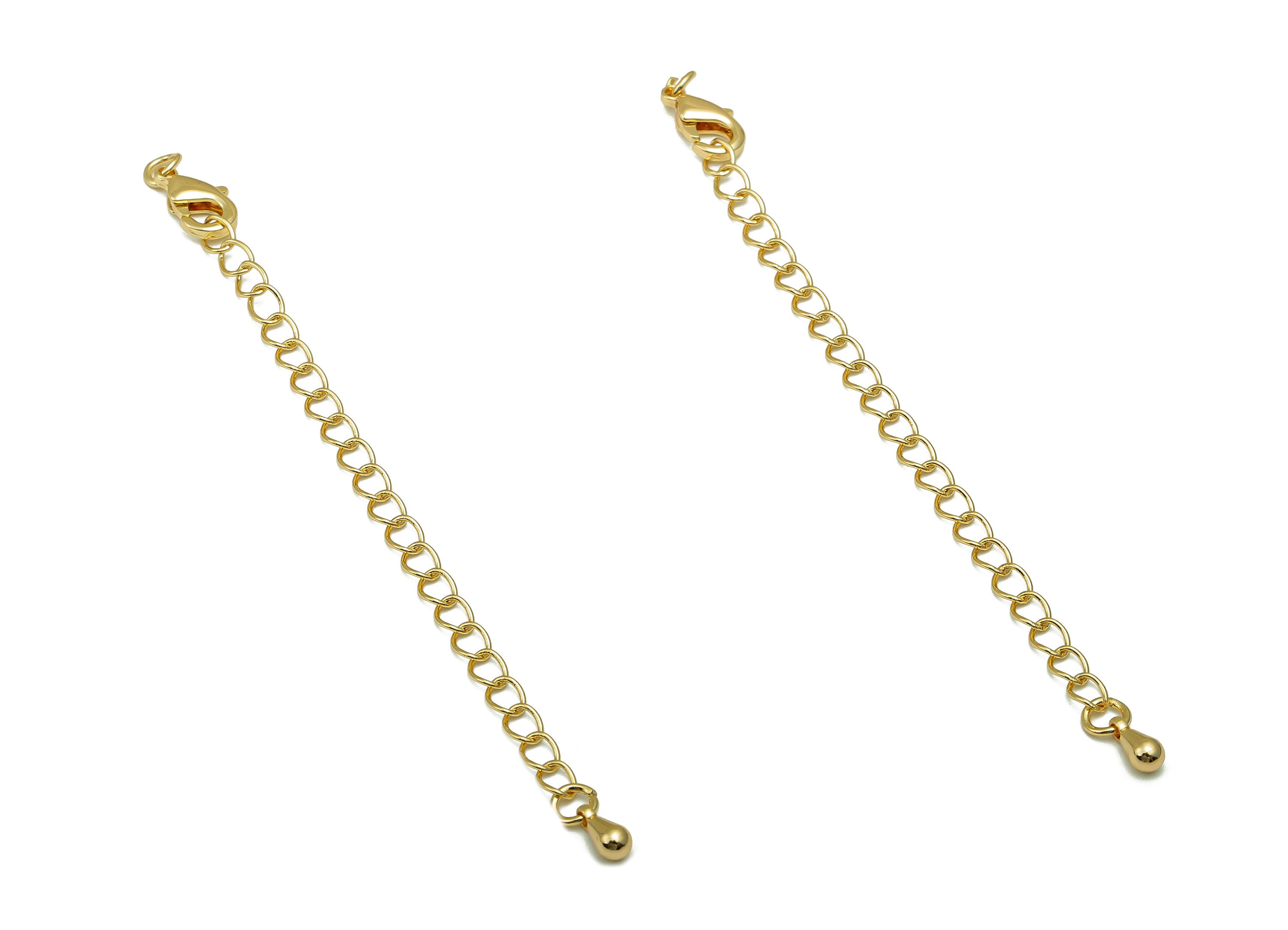 Extender Curb Chain - Extender Safety Clasp - Drop Lobster Clasp - Extension Chain - Parrot Clasps - 18K Real Gold Plating -87x5x2mm-RGP5572 - DOMEDBAZAAR