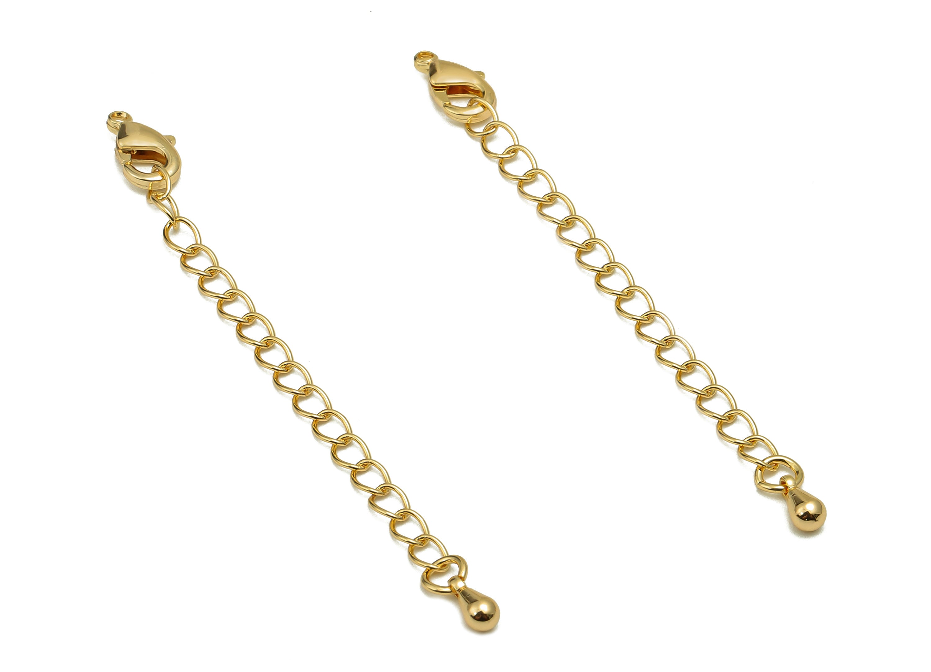 Extender Curb Chain - Extender Safety Clasp - Drop Lobster Clasp - Extension Chain - Parrot Clasps - 18K Real Gold Plating -65x5x2mm-RGP5574 - DOMEDBAZAAR