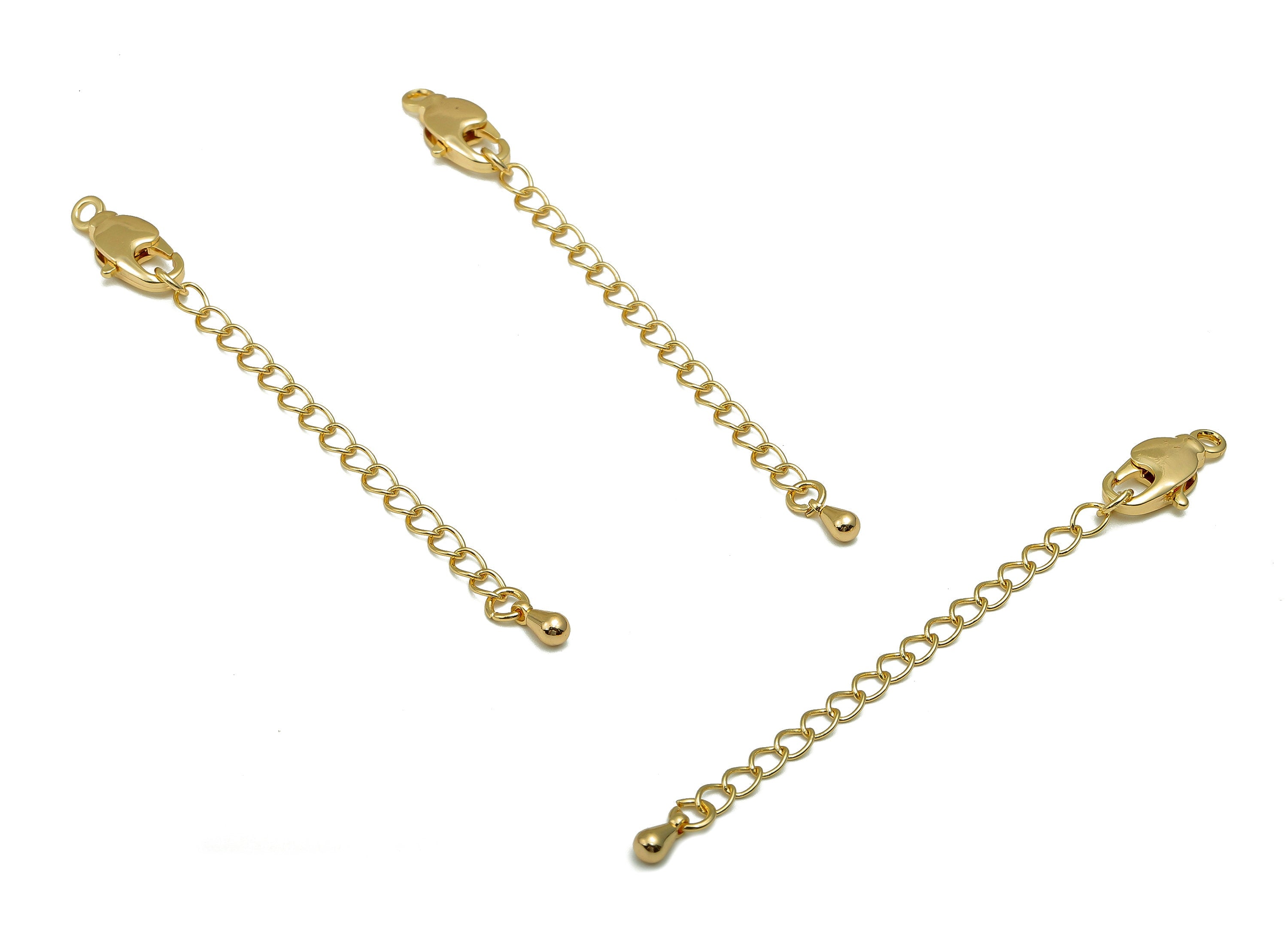 Extender Curb Chain - Extender Safety Clasp - Drop Lobster Clasp - Extension Chain - Parrot Clasps - 18K Real Gold Plating -72x7x3mm-RGP5575 - DOMEDBAZAAR