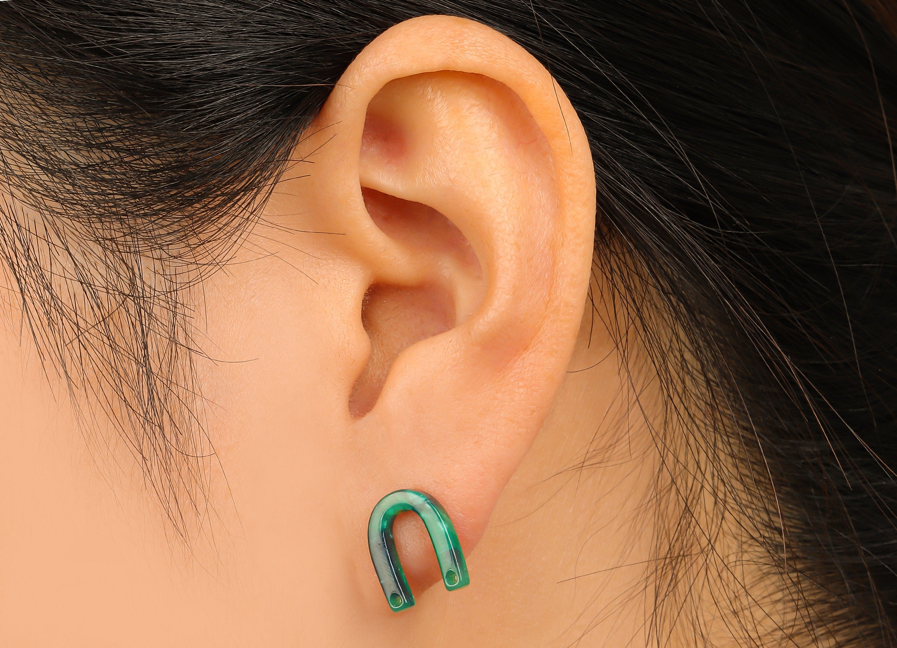 Acetate U Earring Stud - Acrylic U Earring Post - Earring Post - Jewelry Supplies - Color Code: A13 - 12.65x9.55x2.64mm - AC1227G - DOMEDBAZAAR