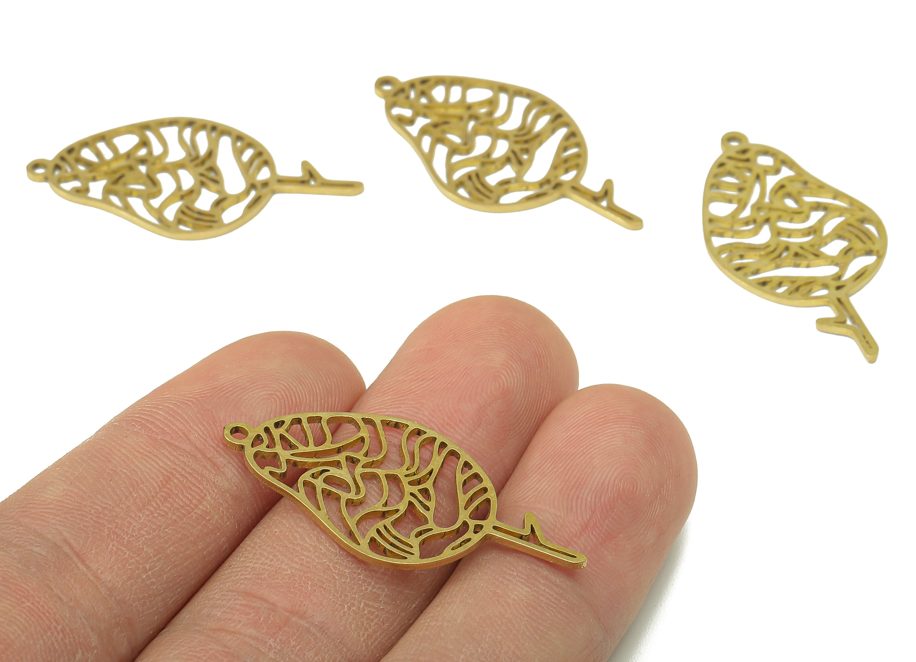 Brass Tree Earring Charm - Raw Brass Tree Earrings - Tree Pendant With Loop - Tree Charms For Necklace - 35.8x17.7x0.9mm - PPA7464 - DOMEDBAZAAR