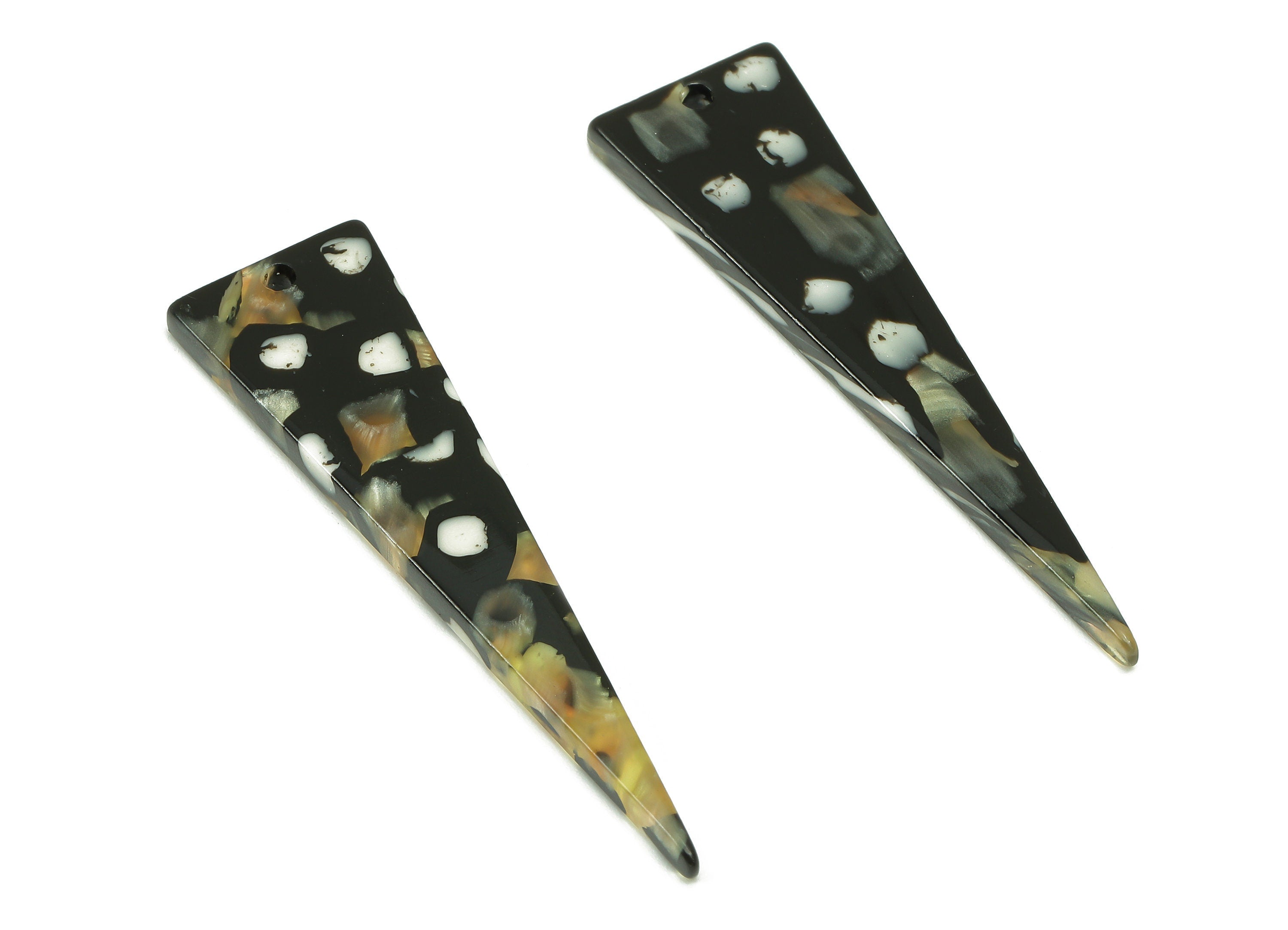 Acetate Triangle Earring Charm - Triangle Earring - Triangular Pendant With Hole - Color Code: A193 - 48.8x13.3x2.6mm - AC1370-A193 - DOMEDBAZAAR