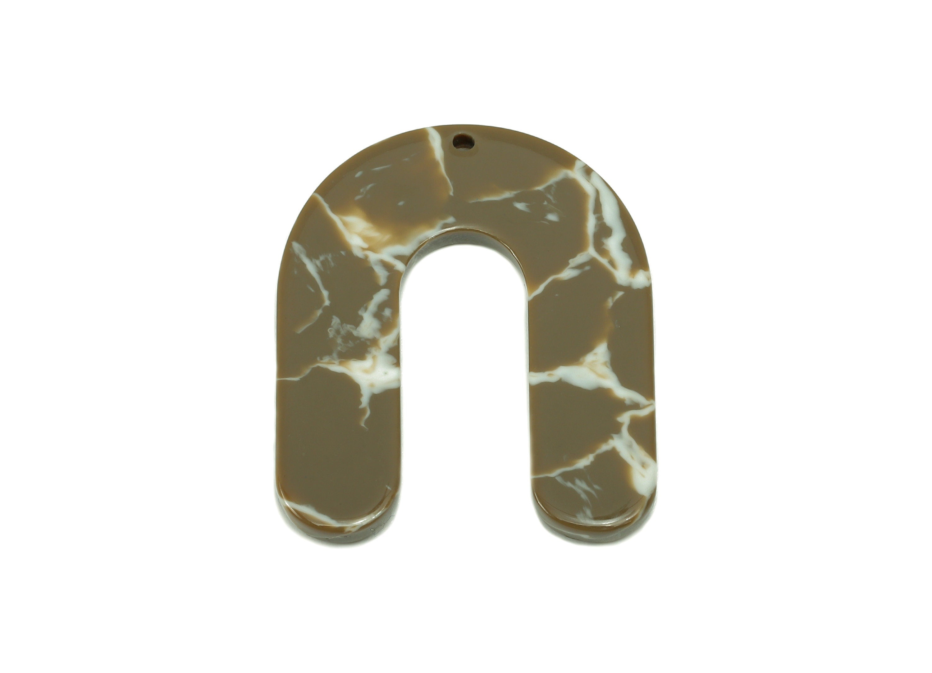 Acetate U Earring Charms - Acetate U Earring - U Horsehoe Pendant With Hole - Color Code: A844 - 29.9x24.6x2.7mm - AC2377-A844 - DOMEDBAZAAR