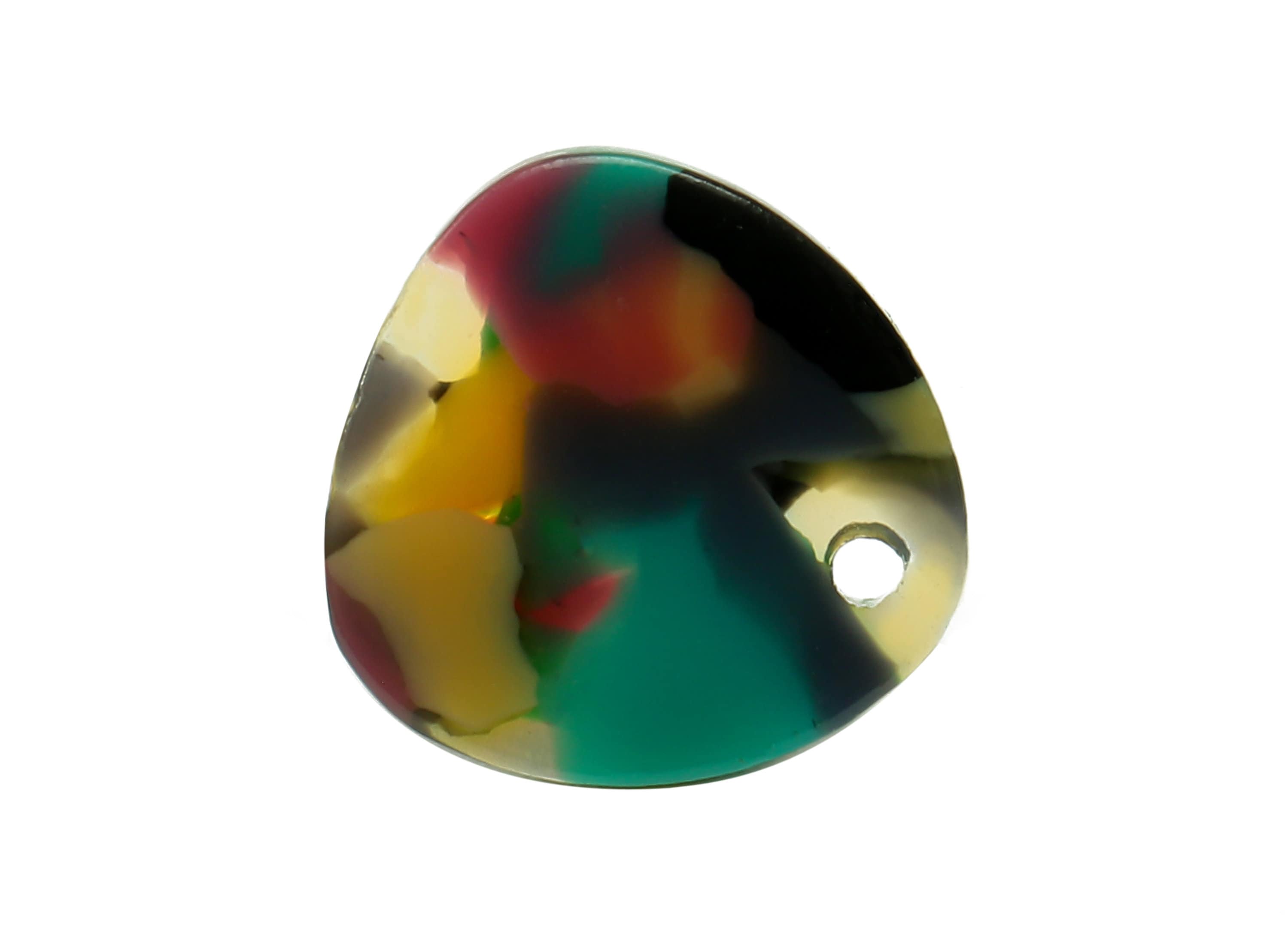 Acetate Oval Triangle Stud Earring - Earring Post With Hole - 316 Stainless Steel Stud - Color Code: A25 - 13.77x13.4x2.5mm - AC1590-A25 - DOMEDBAZAAR