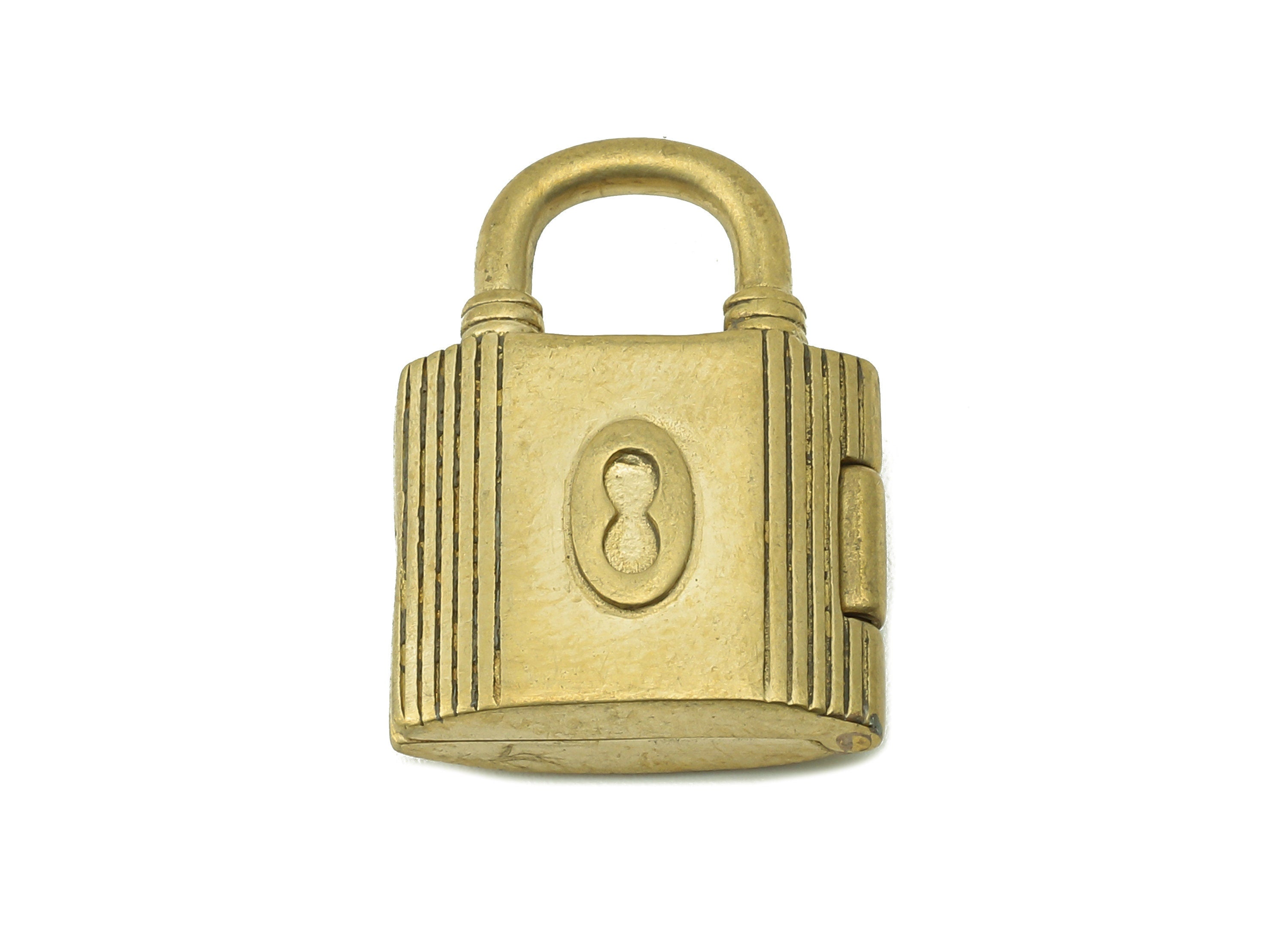 Brass Padlock Connectors - Raw Brass Openable Lock Pendant - Hasp Earring Charms - For Necklace - 23.65x17.46x6.19mm - PP8235 - DOMEDBAZAAR