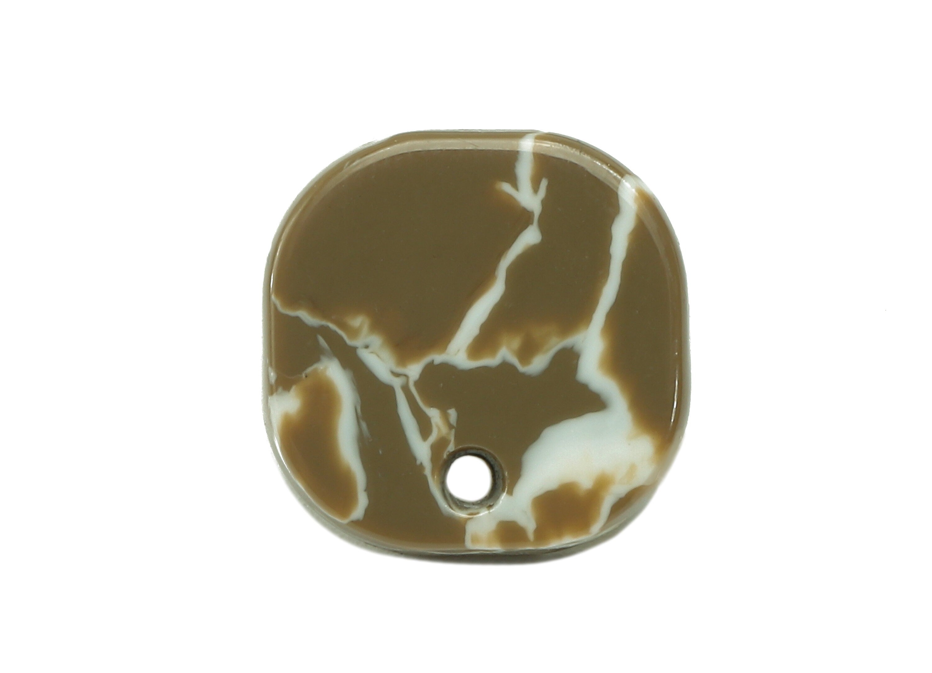 Acetate Oval Square Stud Earring - Acetate Earring Post With Hole - 316 Stainless Steel Stud - Color Code: A844 - 15x14.5x3mm - AC2562-A844 - DOMEDBAZAAR