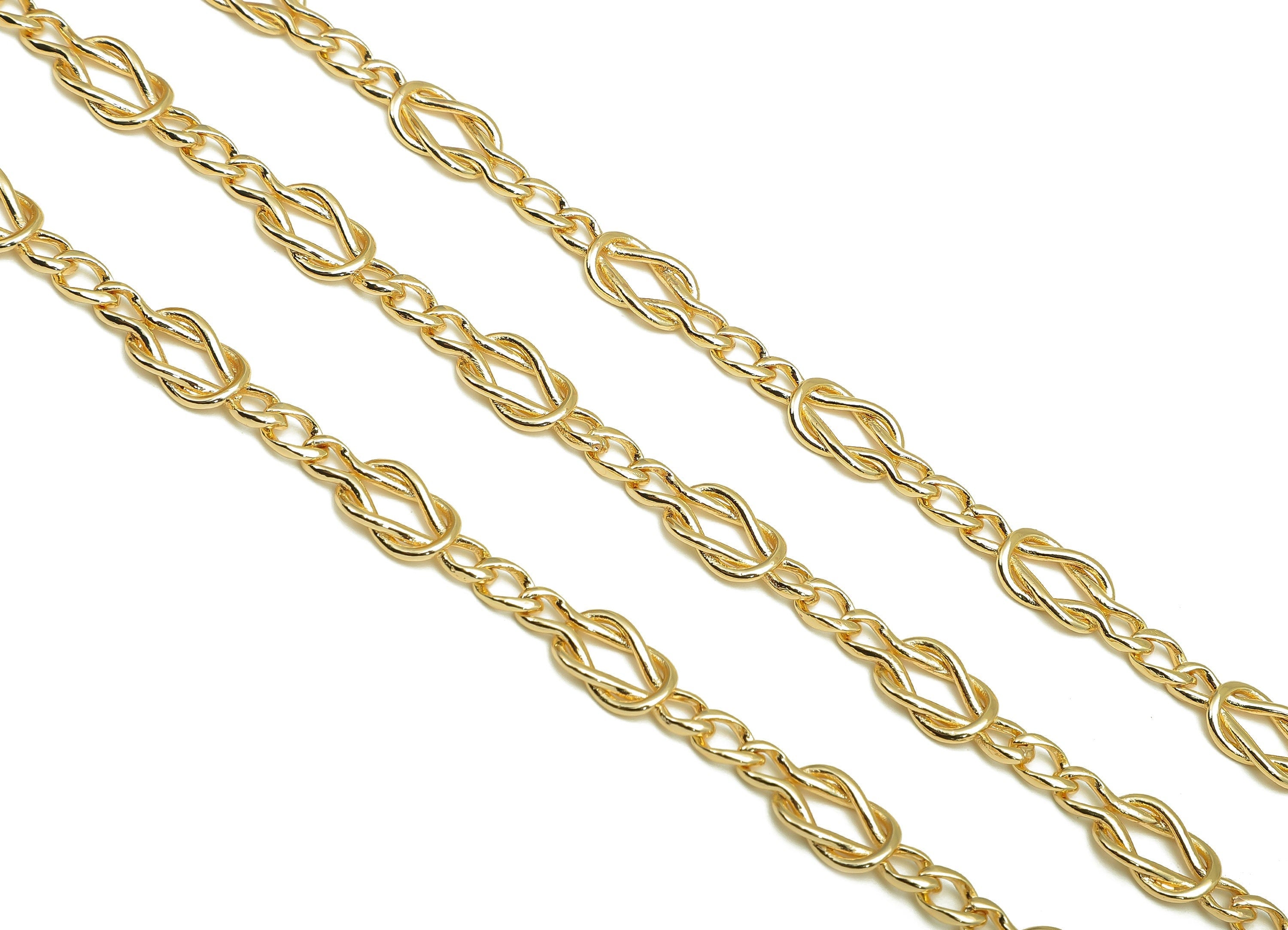 Brass Node Chain - Gold Node Chain - Knot Curb Chain - Gift For Her For Necklace - 18K Chains - 21x7.6x2.5mm - RGP5819 - DOMEDBAZAAR