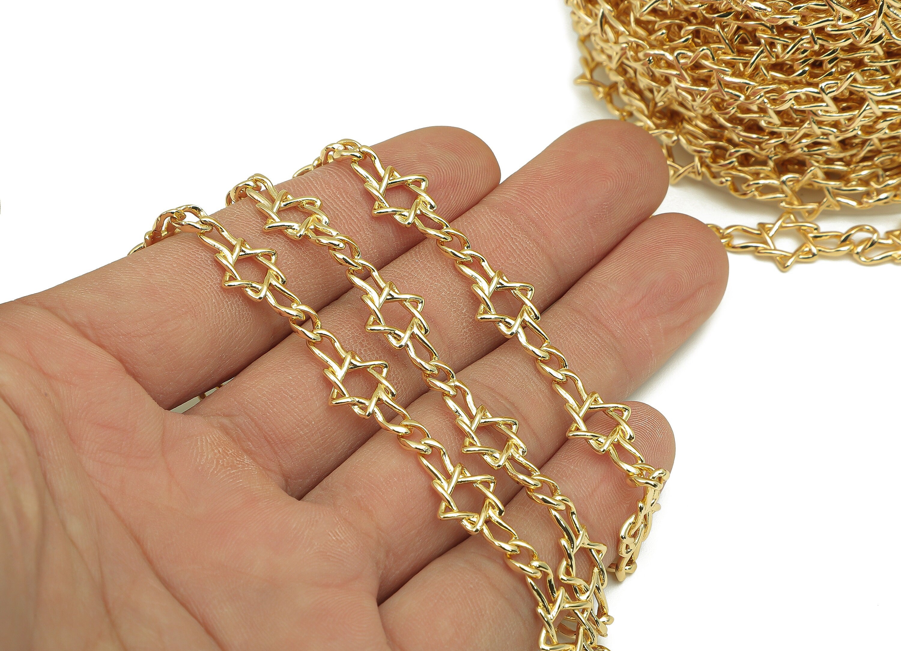 Brass Butterfly Chain - Gold Butterfly Chain - Butterfly Curb Chain - For Necklace - 18K Chains - 20x11.2x2.3mm - RGP5820 - DOMEDBAZAAR
