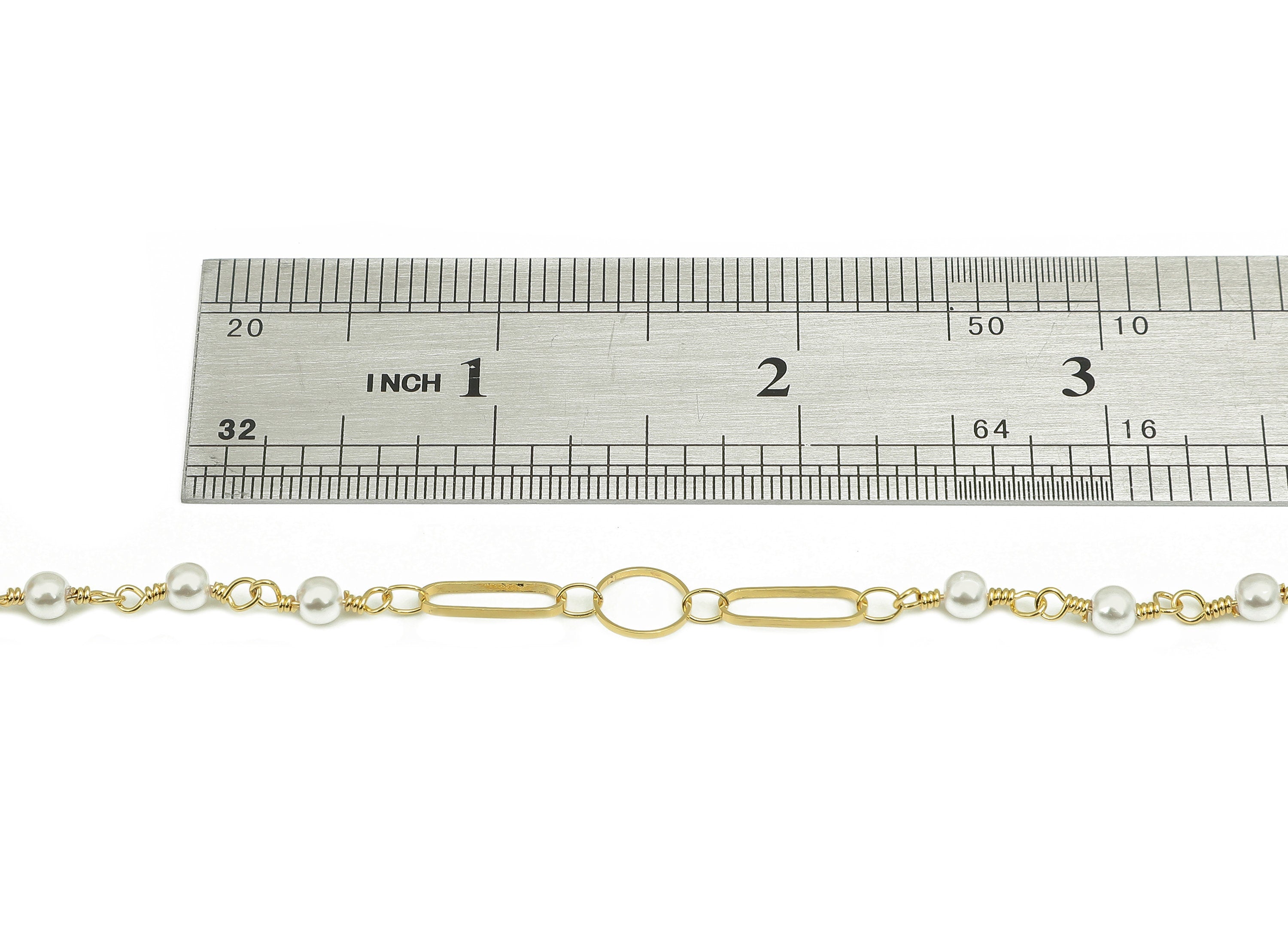 Brass Oval Round Cable Chain - Gold Satellite Cable Chain - Pearl Satellite Bead Chain - 18K Chains - 12.1x3.9x1.4mm - RGP5906 - DOMEDBAZAAR