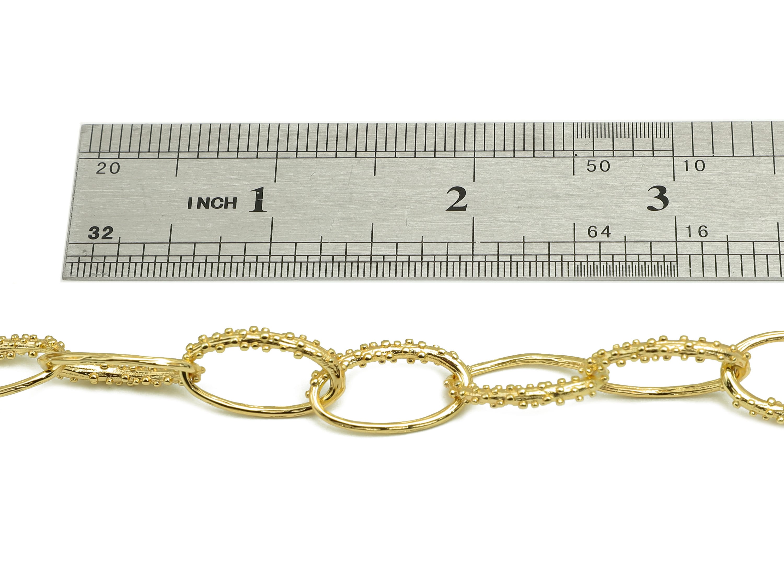 Brass Oval Cable Chain - Gold Oval Cable Chain - Huge Cable Chain - Bracelet Chain - 18K Chains - 20.5x11.7x2.8mm - RGP6479 - DOMEDBAZAAR