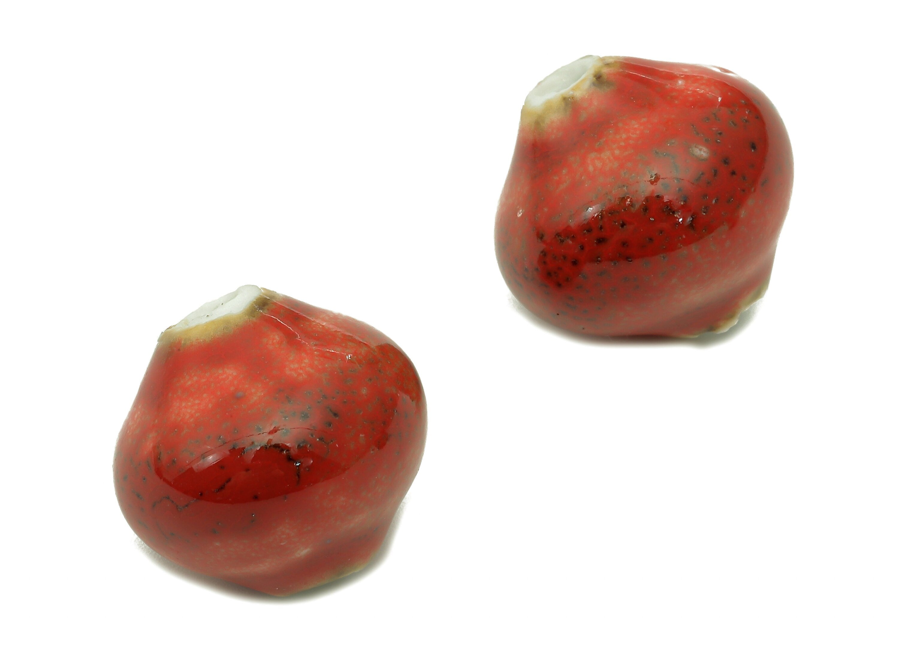 Glazed Ceramic Vase Beads - Carved Vase Beads - Handmade Beads - Bracelet Making Beads - Connectors Beads - 18.65x18x18mm - NS1826 - DOMEDBAZAAR