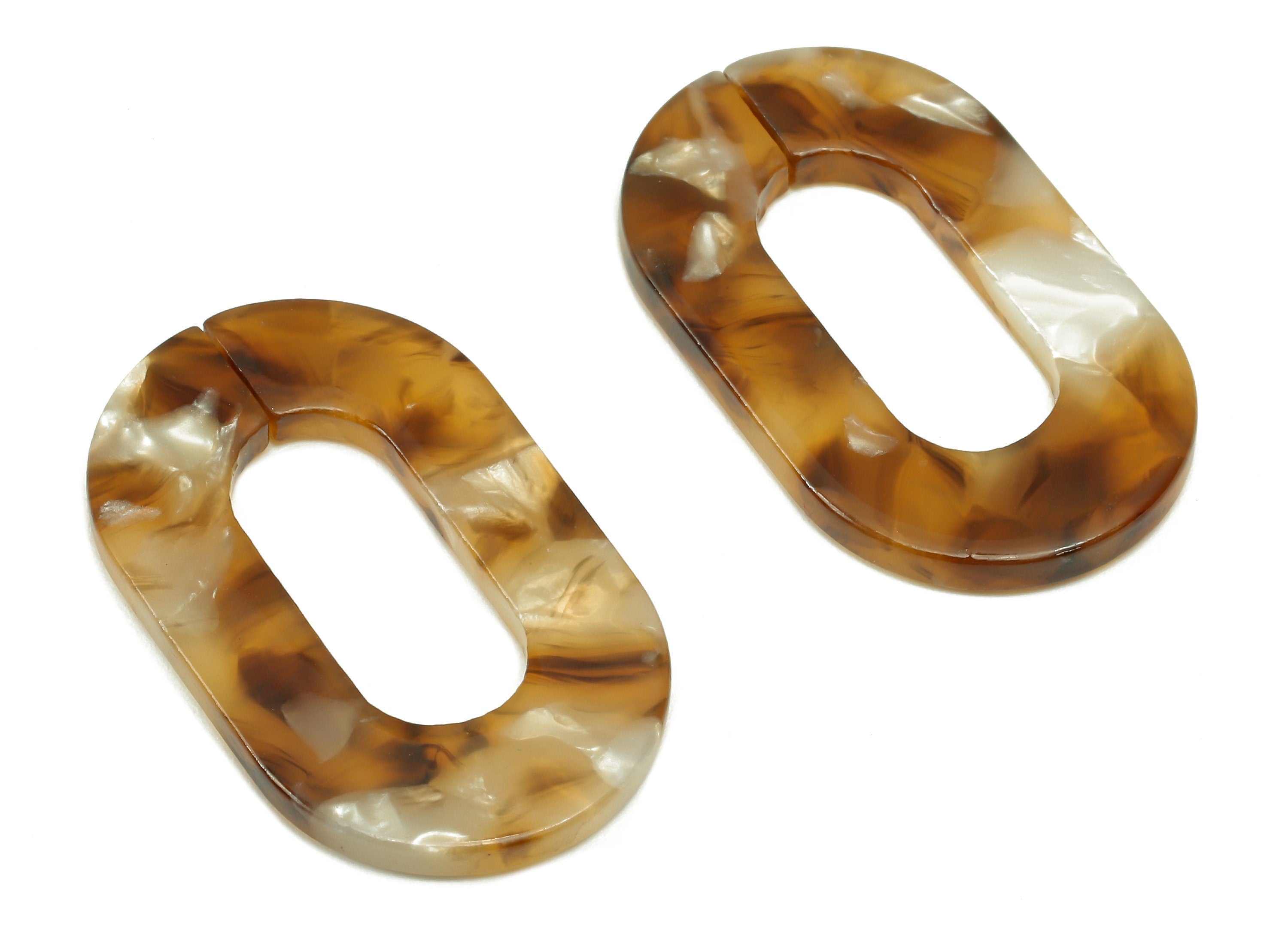 Acetate Oval Charms - Laser Cut Open Oval Flat Cable Chain - Acetate Oval Connectors - Color Code: A351 - 32.52x19.75x2.66mm - AC1148-A351 - DOMEDBAZAAR