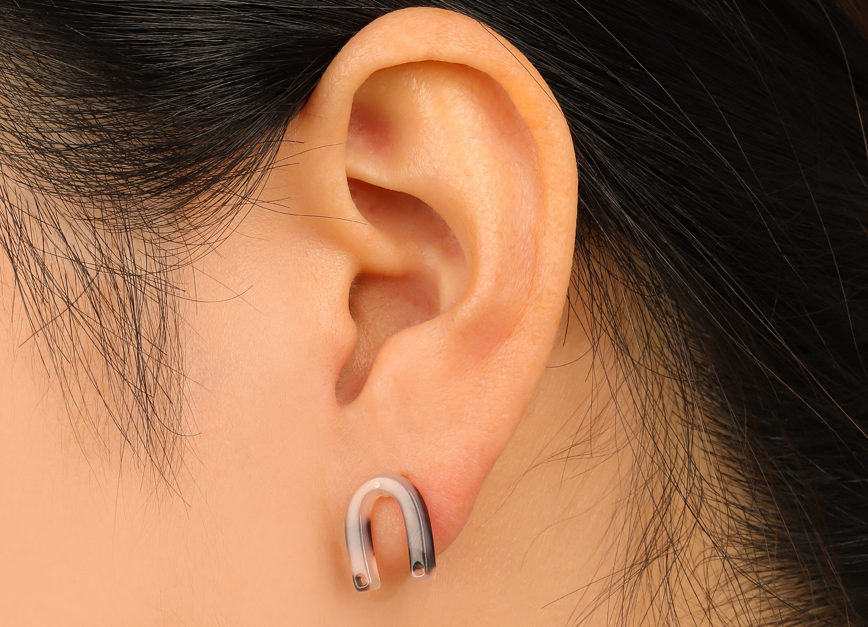 Acetate Acrylic Earring Stud - Post Charm - Blonde Tortoise Shell Earring - U Shaped Earrings - Color Code: A07 - 12.65x9.55x2.64mm- AC1227D - DOMEDBAZAAR