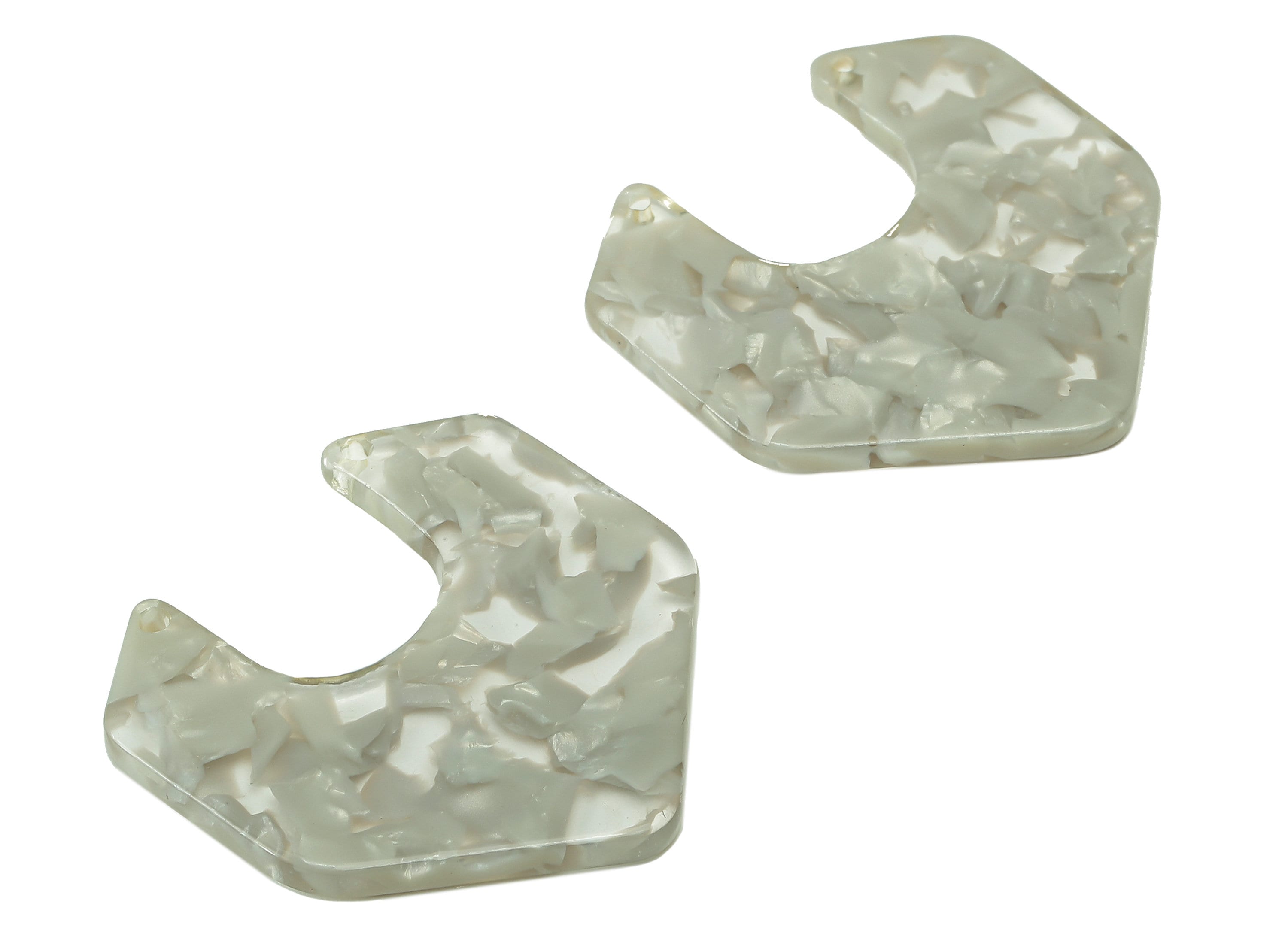 Acrylic Geometry Connector - Gray Irregular Charms - 2 Holes - Geometry Pendant - Color Code: A890 - 30.23x29.58x2.35mm - AC2587-A890 - DOMEDBAZAAR