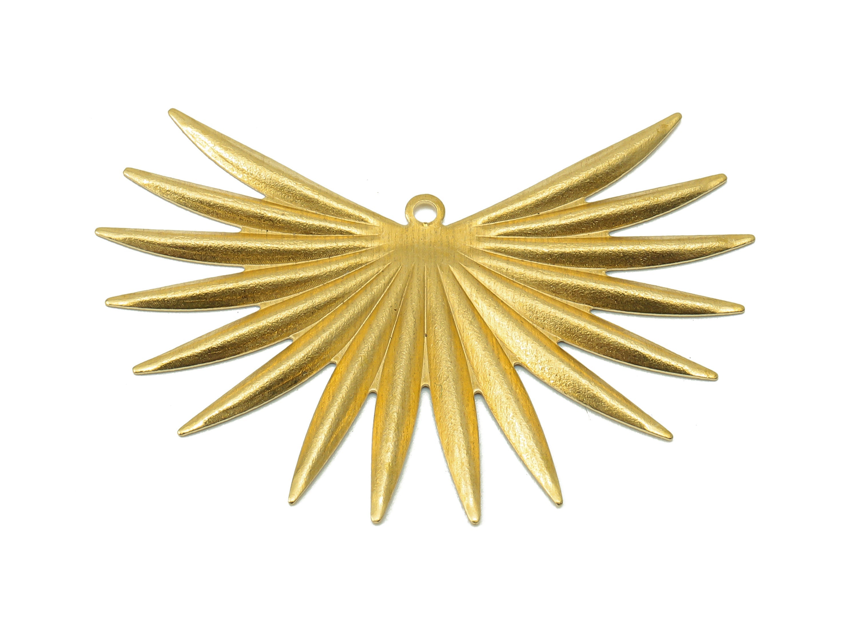 Brass Wing Earring Charms - Raw Brass Fringe Pendant - Fringe Charm With Loop - For Necklace - 42.8x28.98x1.24mm - PP8191 - DOMEDBAZAAR