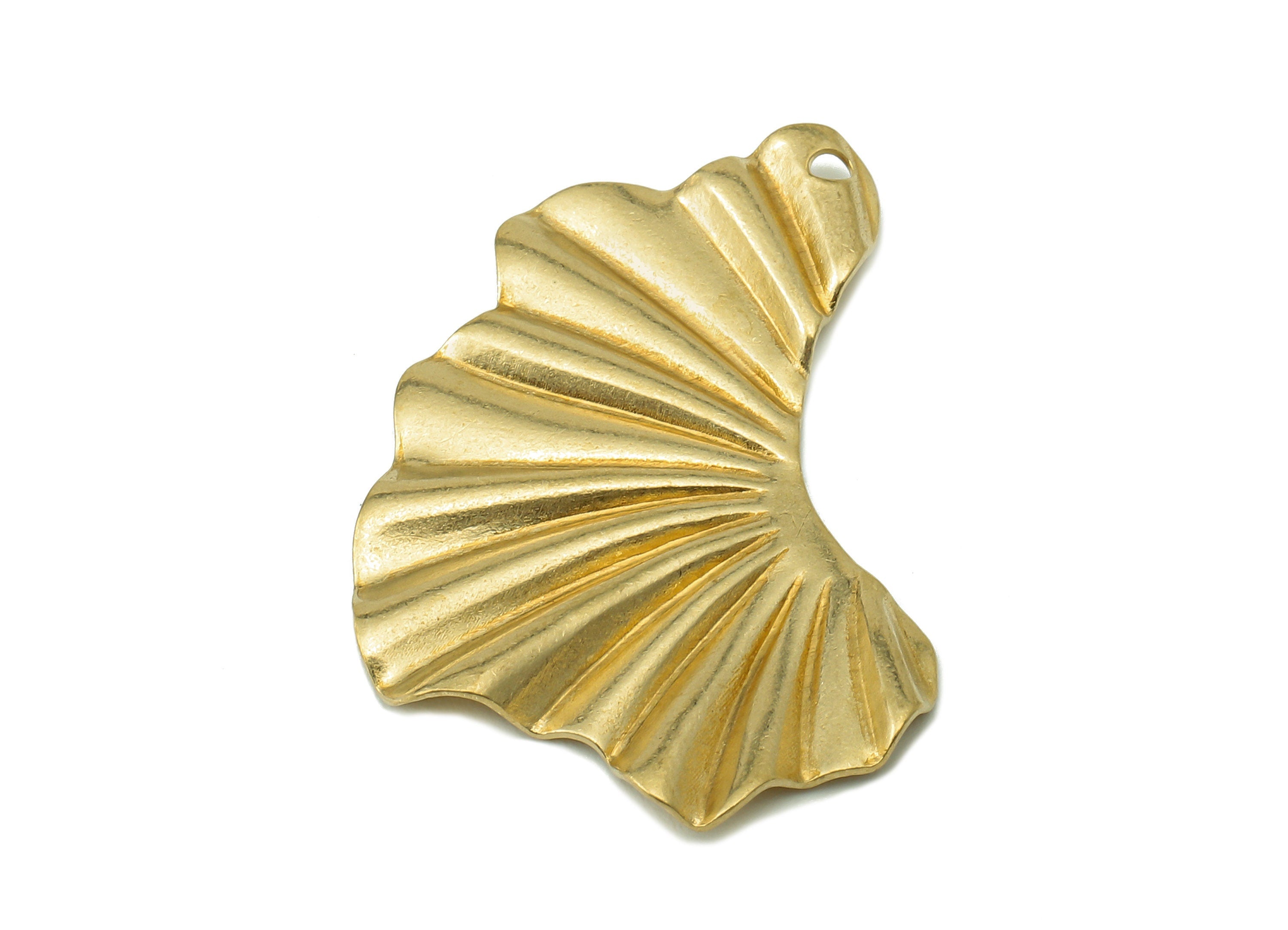 Brass Lotus Leaf Earring Charms - Raw Brass Geometric Ladder Pendant - Ladder Charm With Hole - For Necklace - 31.84x21.46x1mm - PP8194 - DOMEDBAZAAR