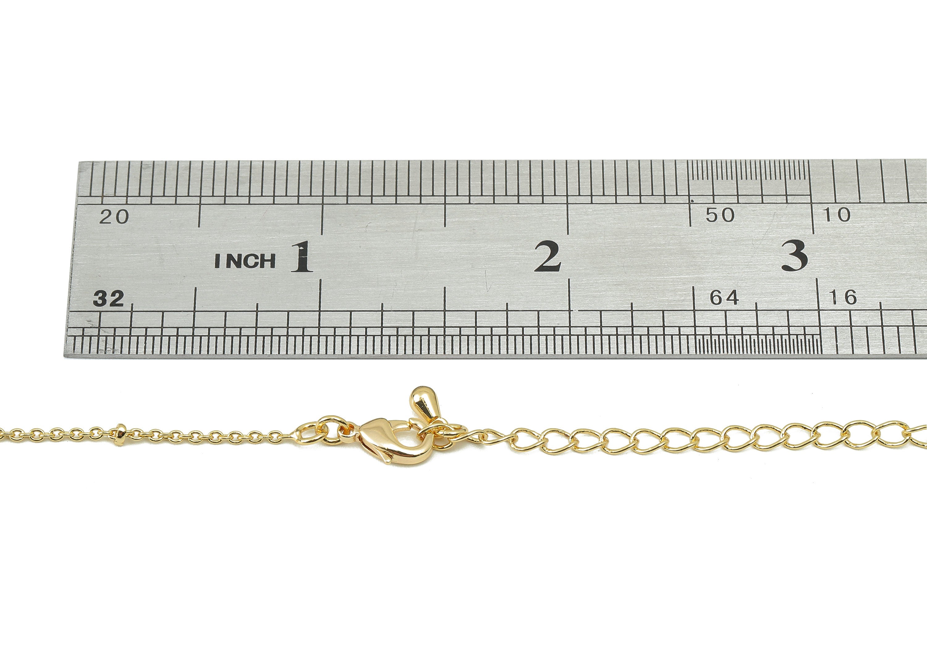 Brass Satellite Cable Chain - Disc Satellite Chain - 45cm + 5cm Finished 1.4 Cable Chain - 18K Real Gold Plating - 1.39x 0.73x0.73mm-RGP5904 - DOMEDBAZAAR