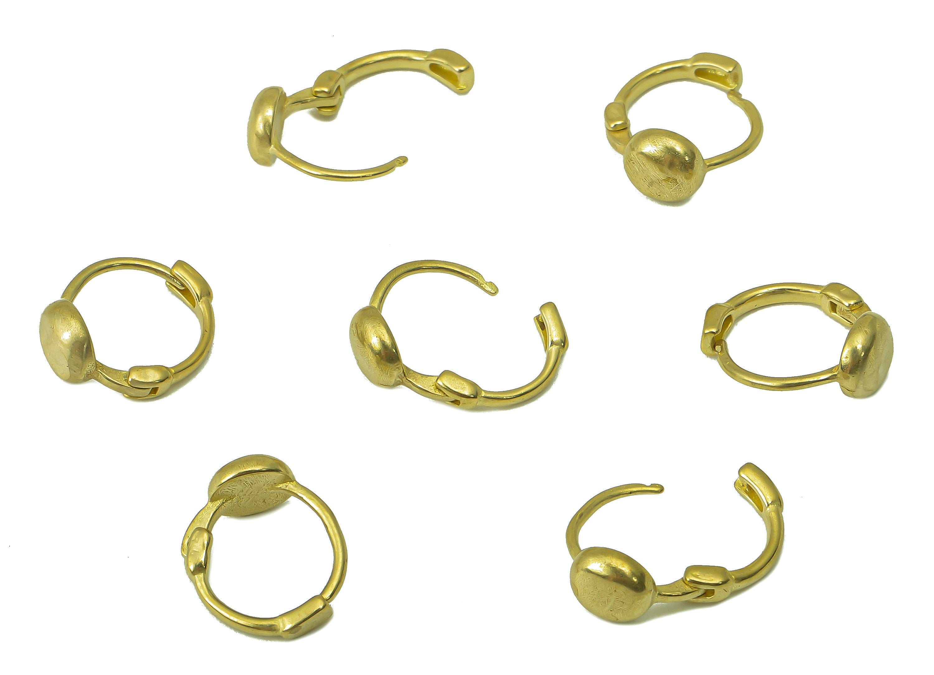 Raw Brass Round Hoop Earring Huggie - Mini Circle Huggies with Open Ring - Small Hoop Earrings - Huggie Hoop -11.12x 9.55x 0.82mm- PP8281 - DOMEDBAZAAR