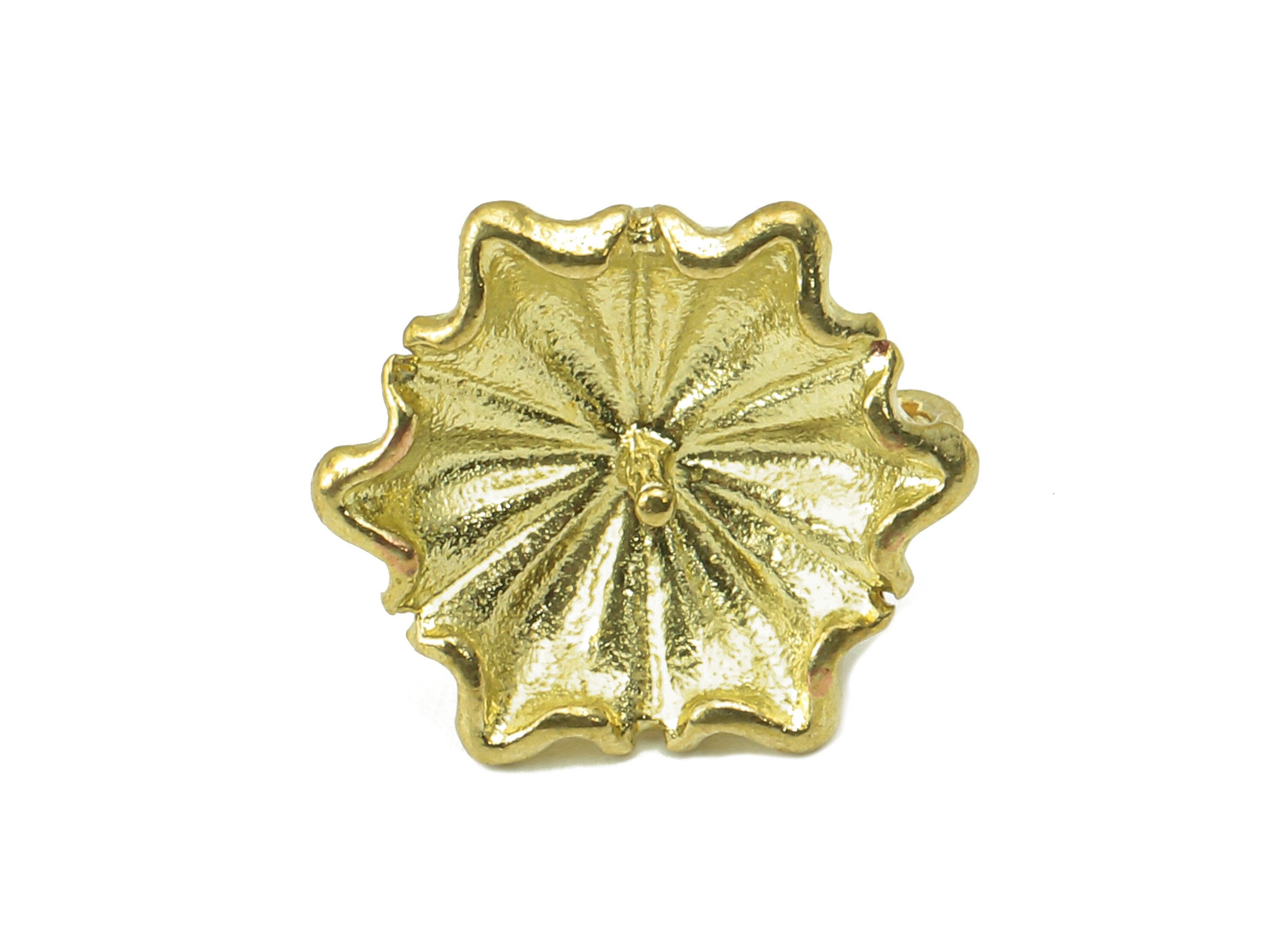 Raw Brass Flower Stud Earring - Brass Flower Earring Stud For Pearl- Brass Earring Post With Loop-Jewelry Making-11.91x 11.91x1.38mm- PP8325 - DOMEDBAZAAR